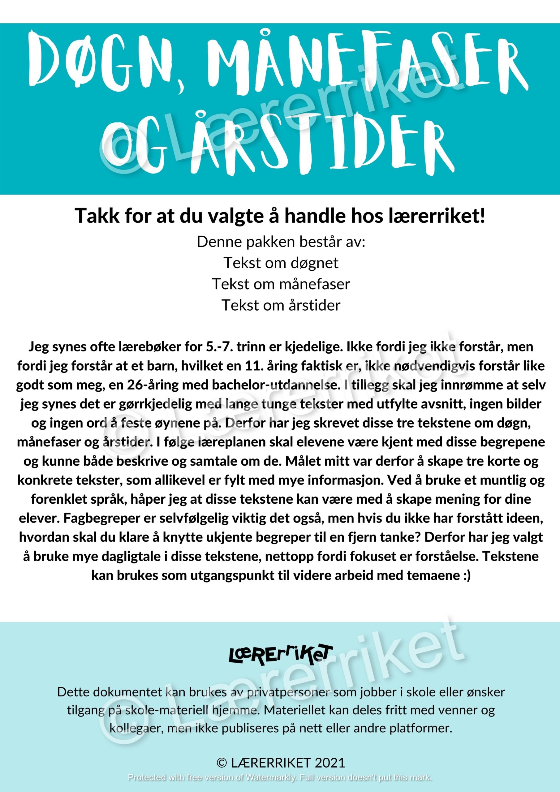 Døgn, månefaser og årstider