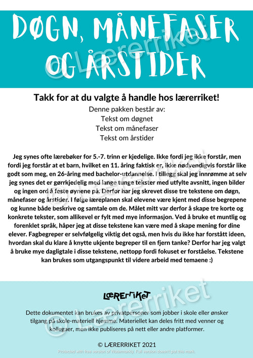 Døgn, månefaser og årstider