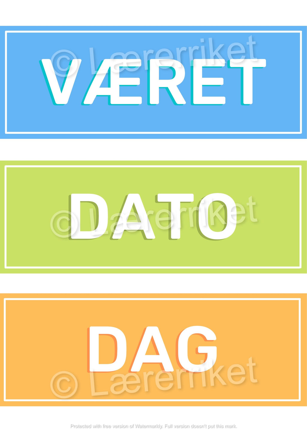 Vær, dag og dato