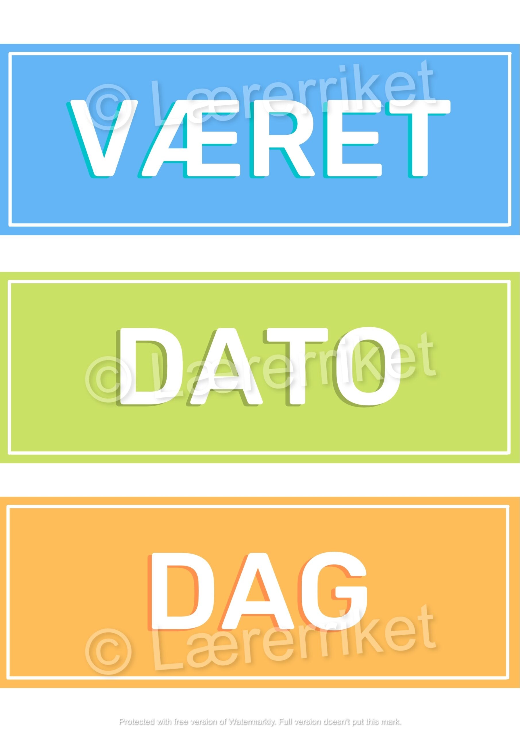Vær, dag og dato