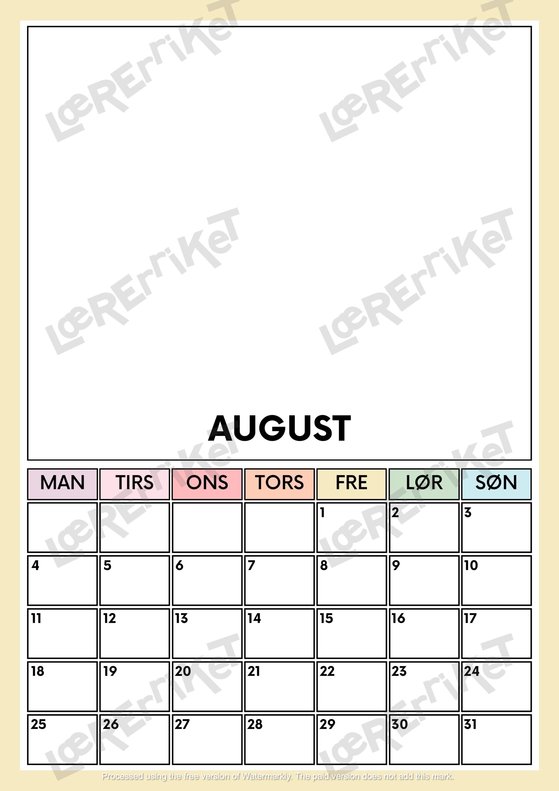 Kalender mal 2025