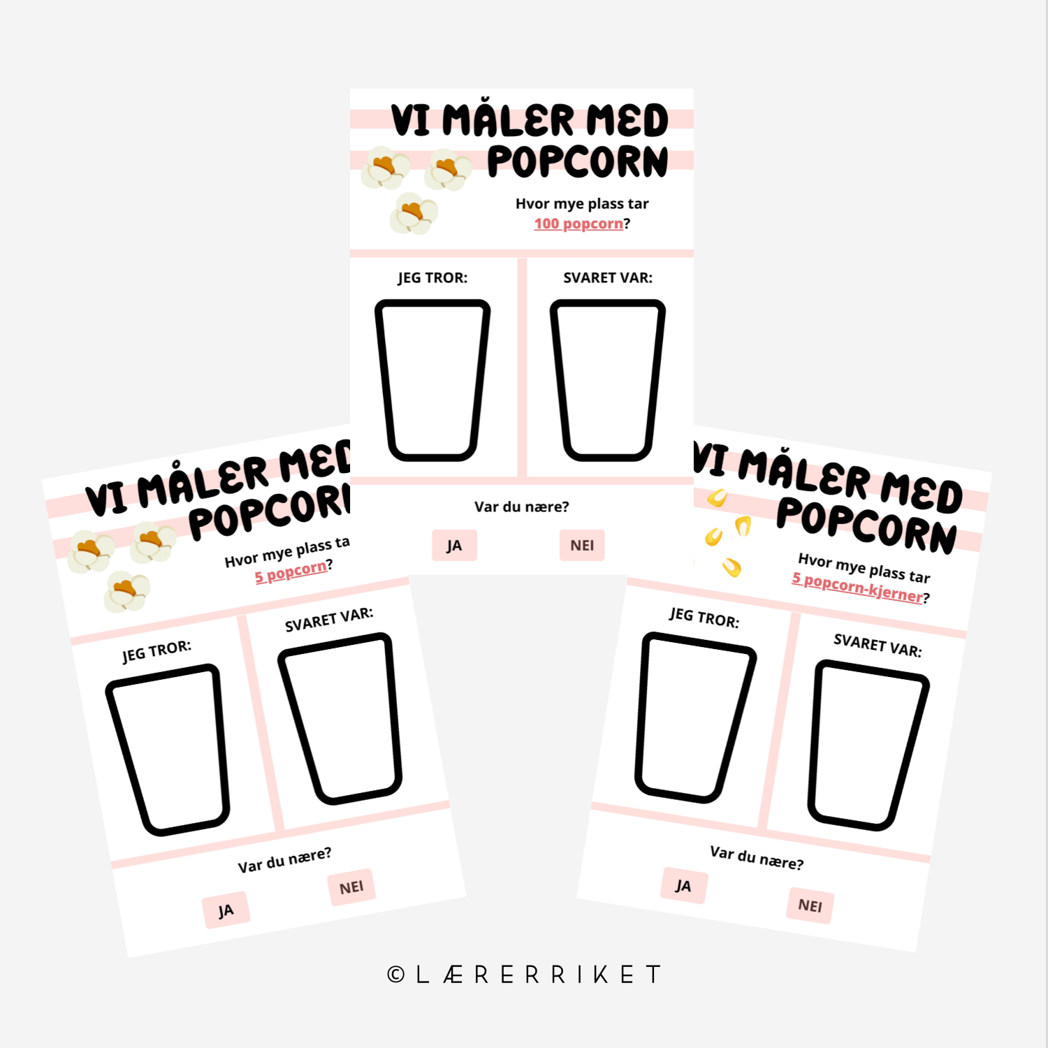Måling av volum med popcorn