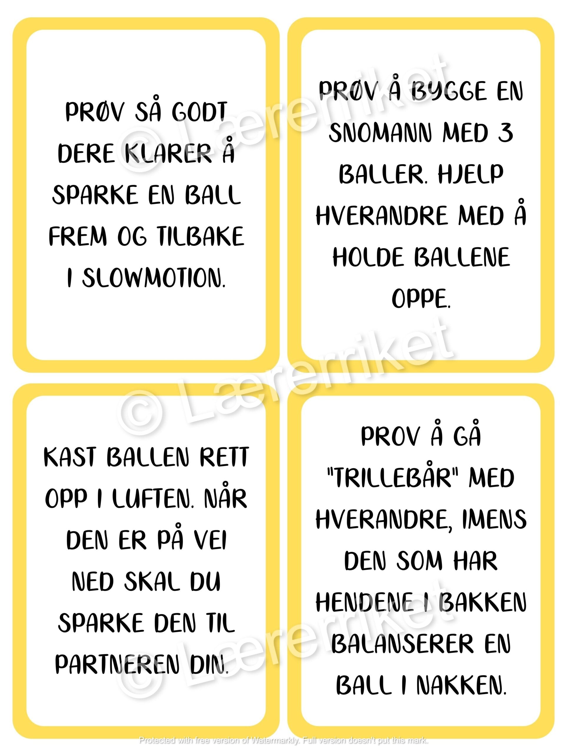Ballaktiviteter - samarbeidsoppgaver