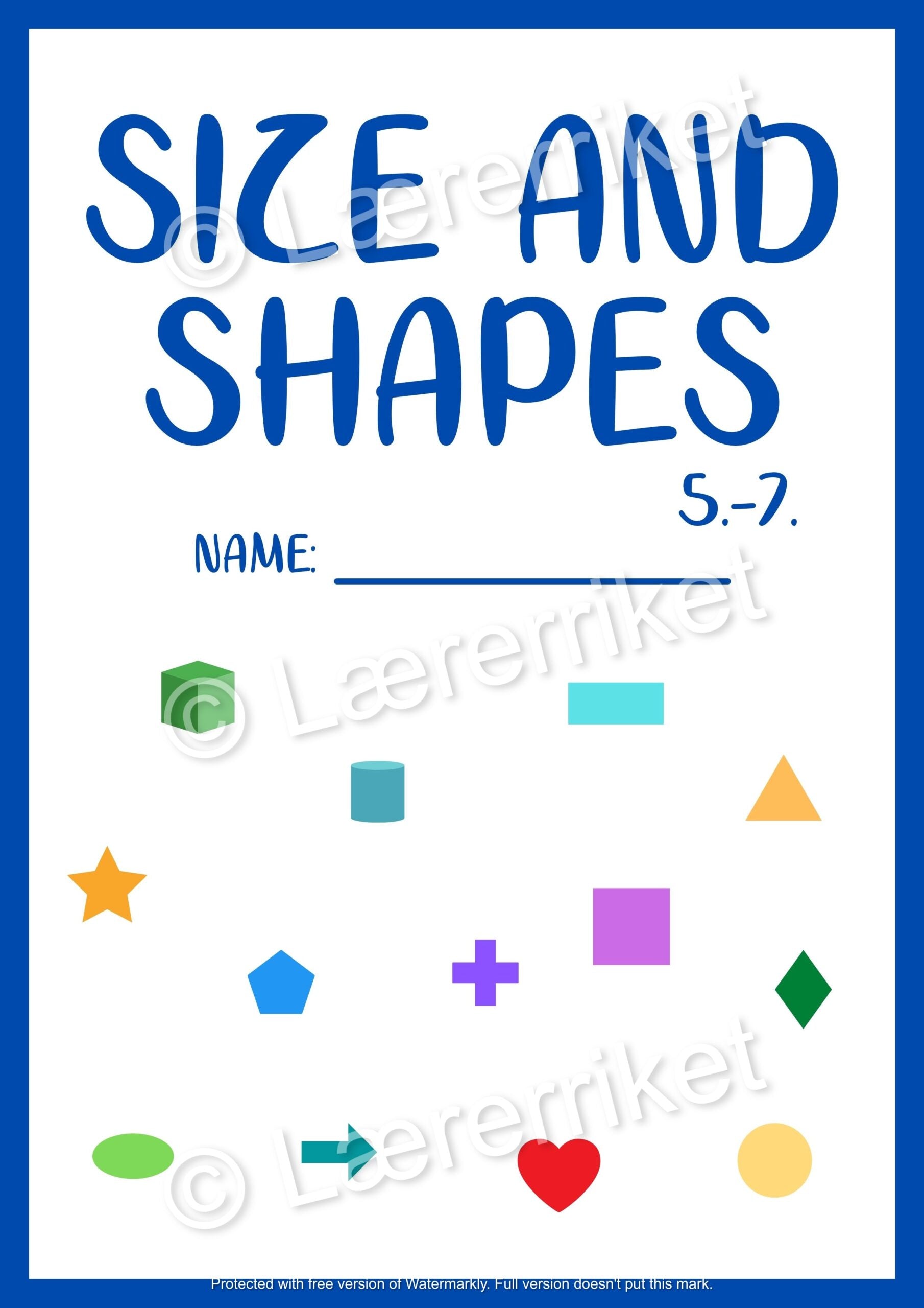 Engelsk oppgavehefte - Size and shapes