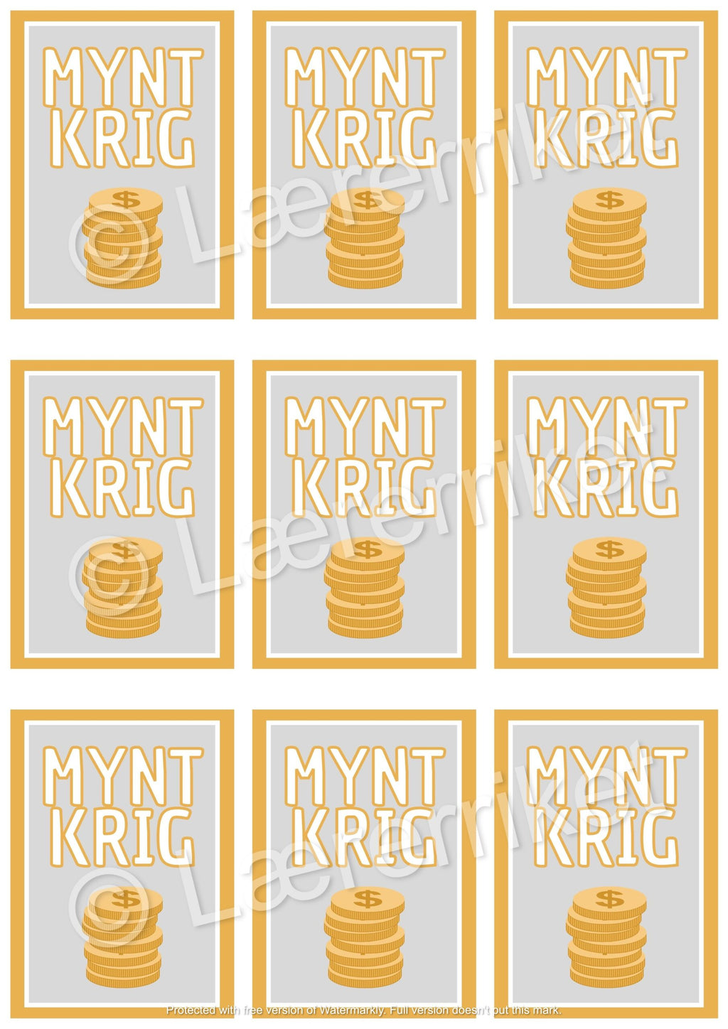 Myntkrig - mynter og penger