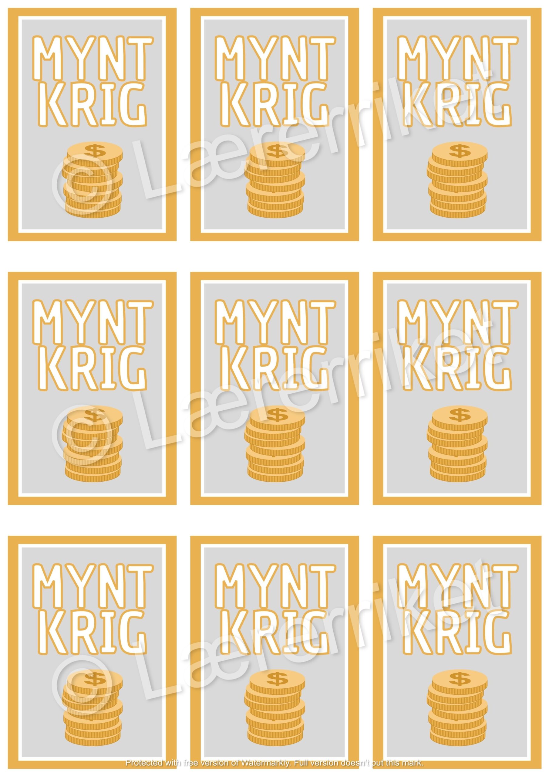 Myntkrig - mynter og penger