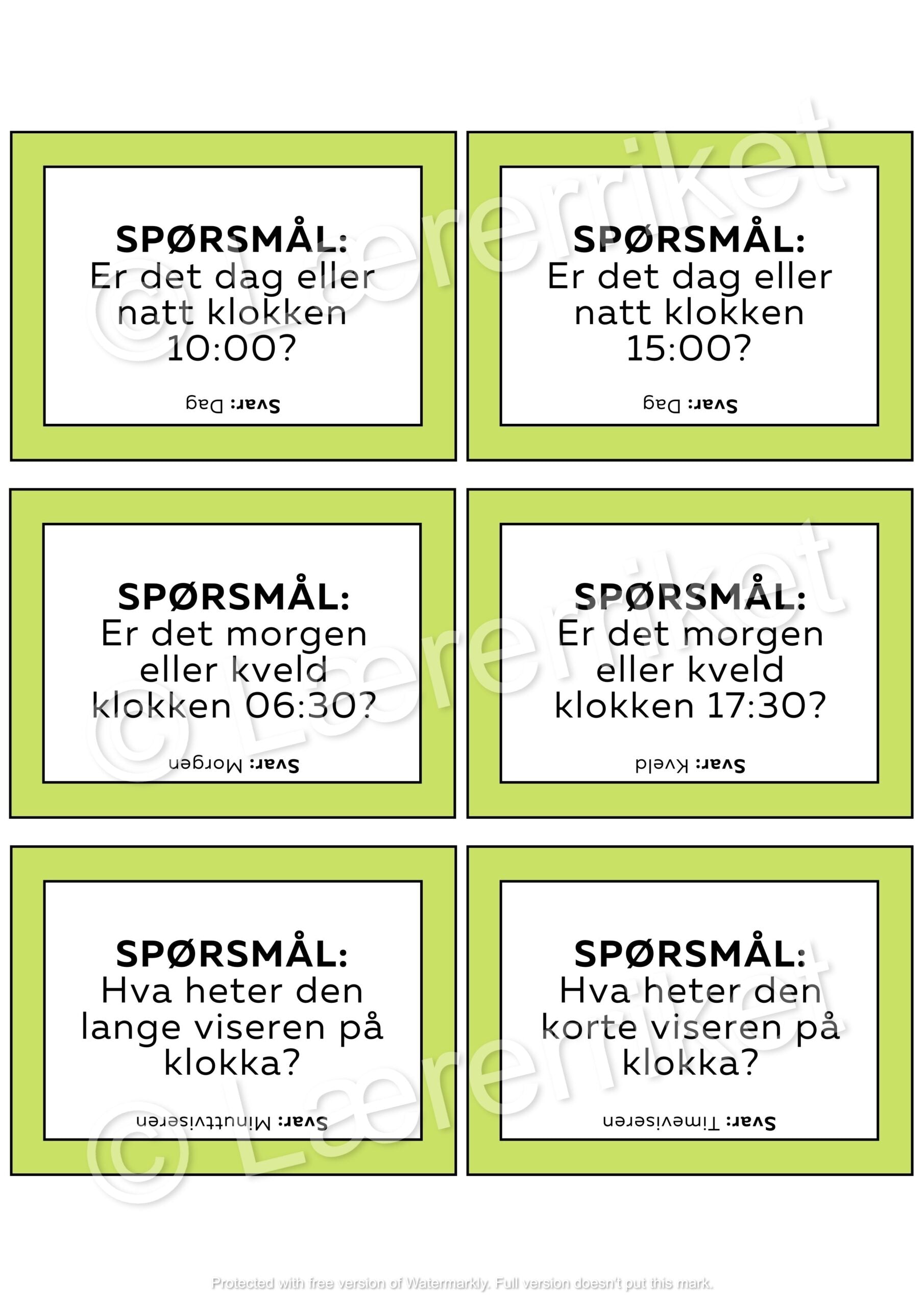 Digitalklokke - spill - hel og halv