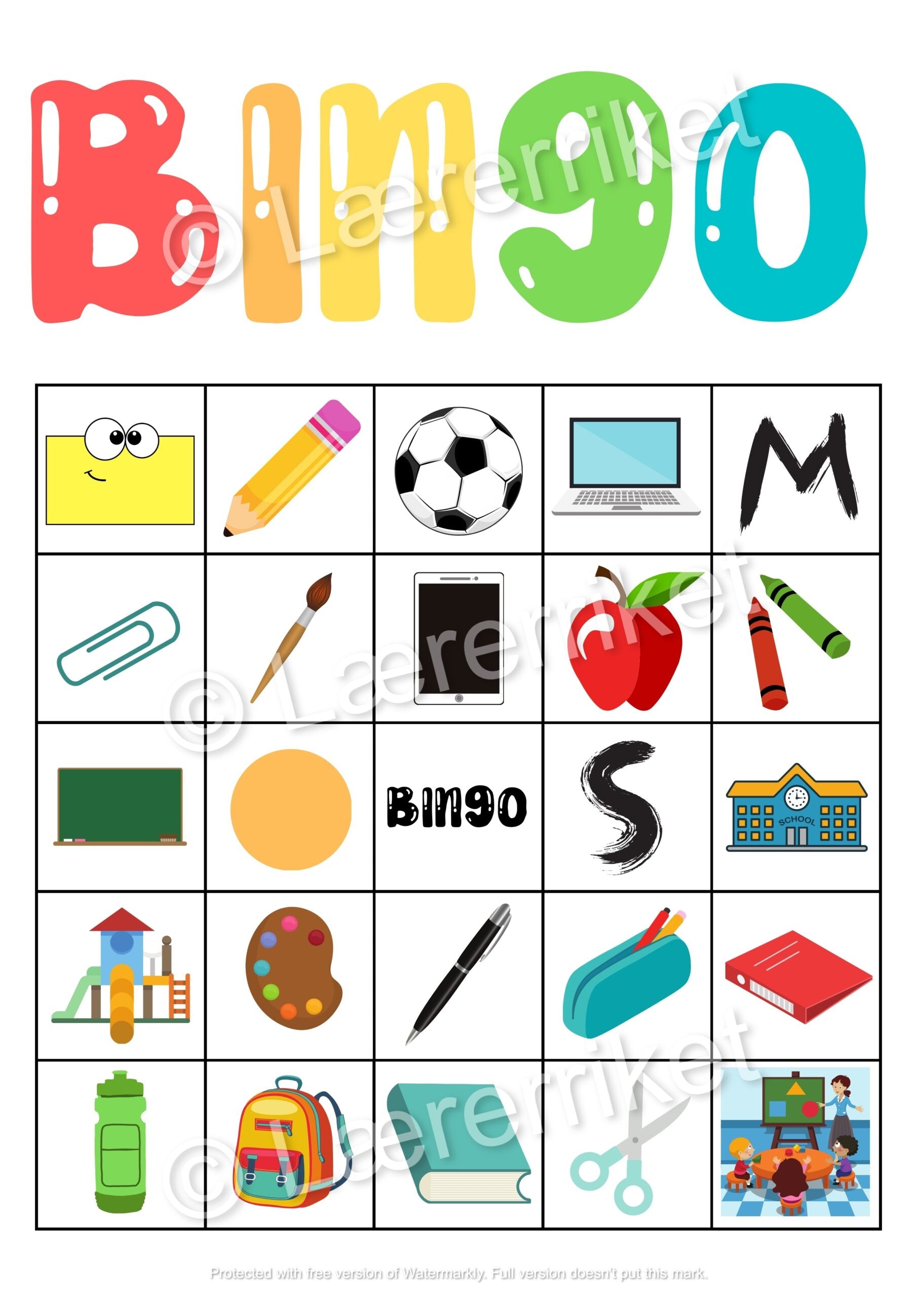 Skolestart-bingo