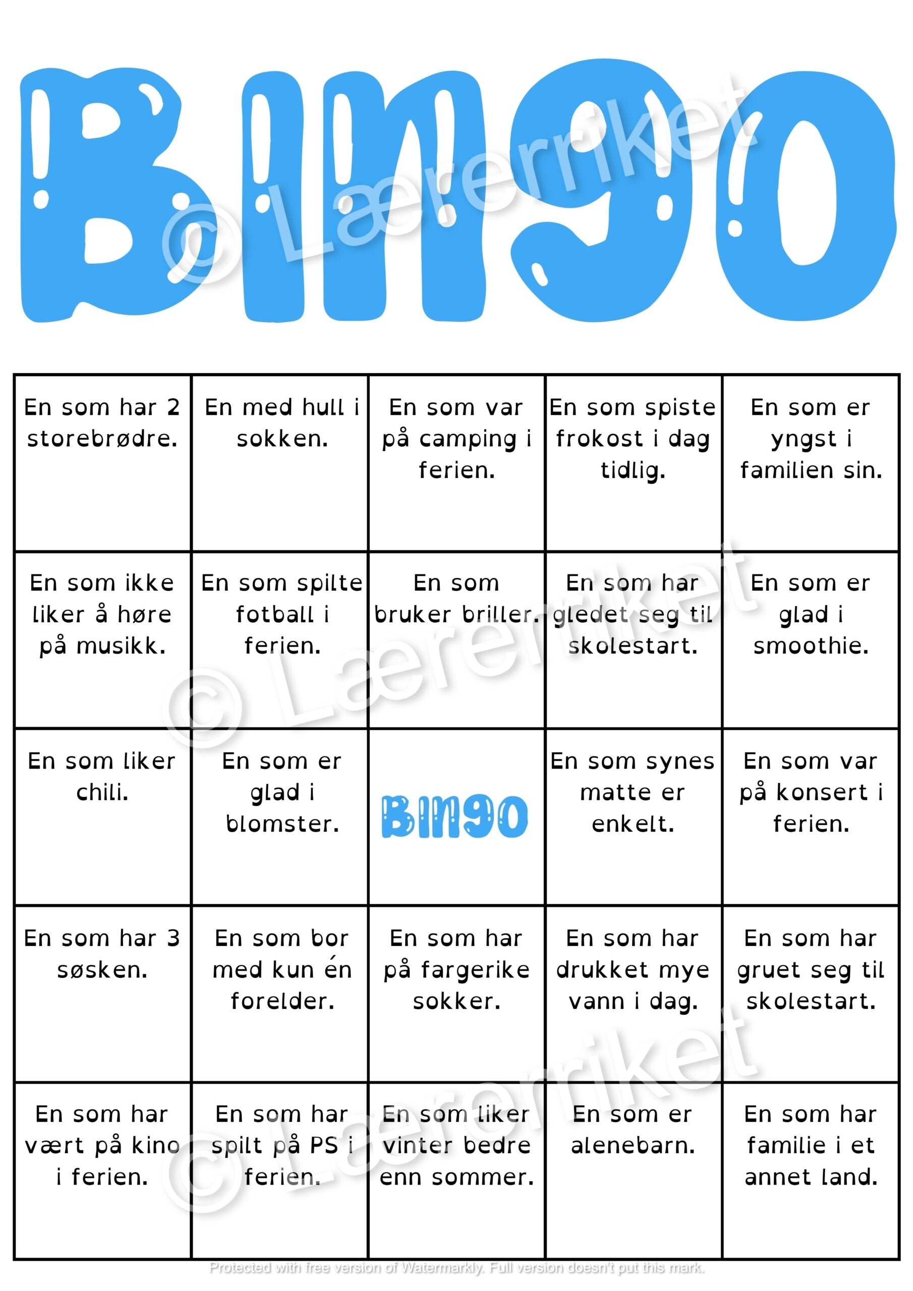 Bli-kjent bingo