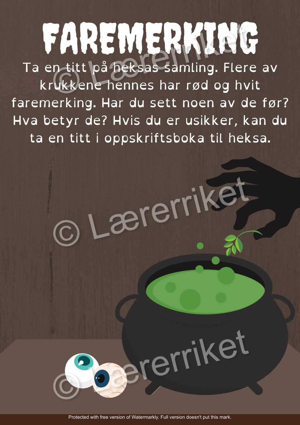 Faremerking - hekse-tema
