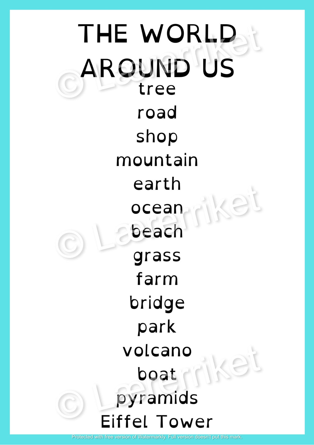 Flashcards - The world around us