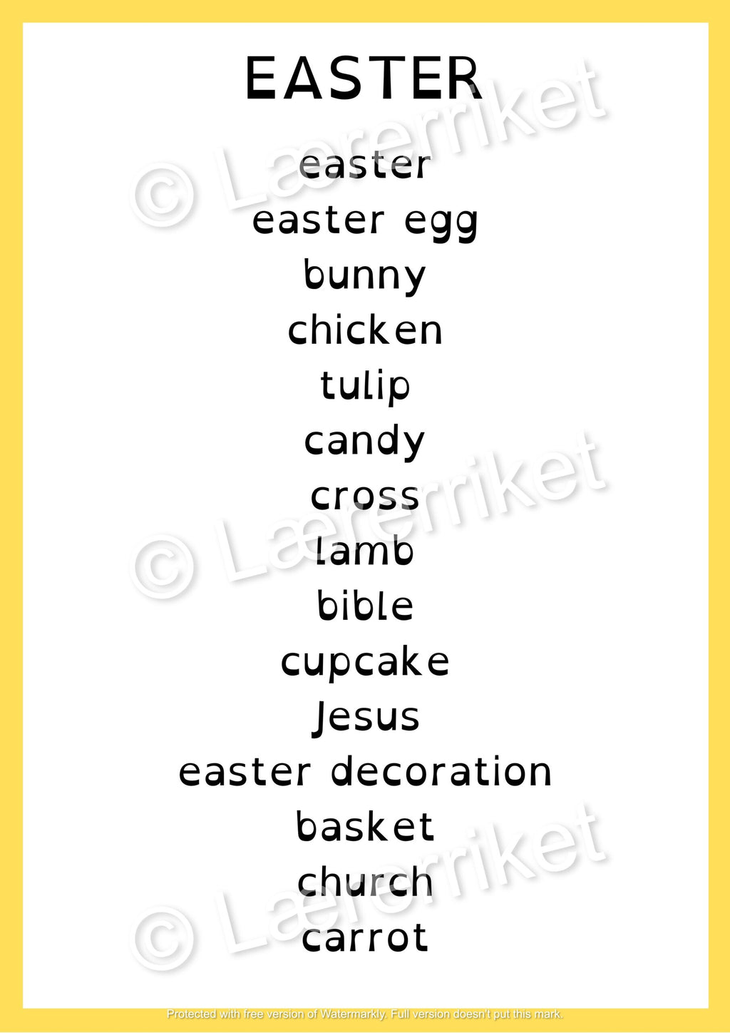 Flashcards - Easter
