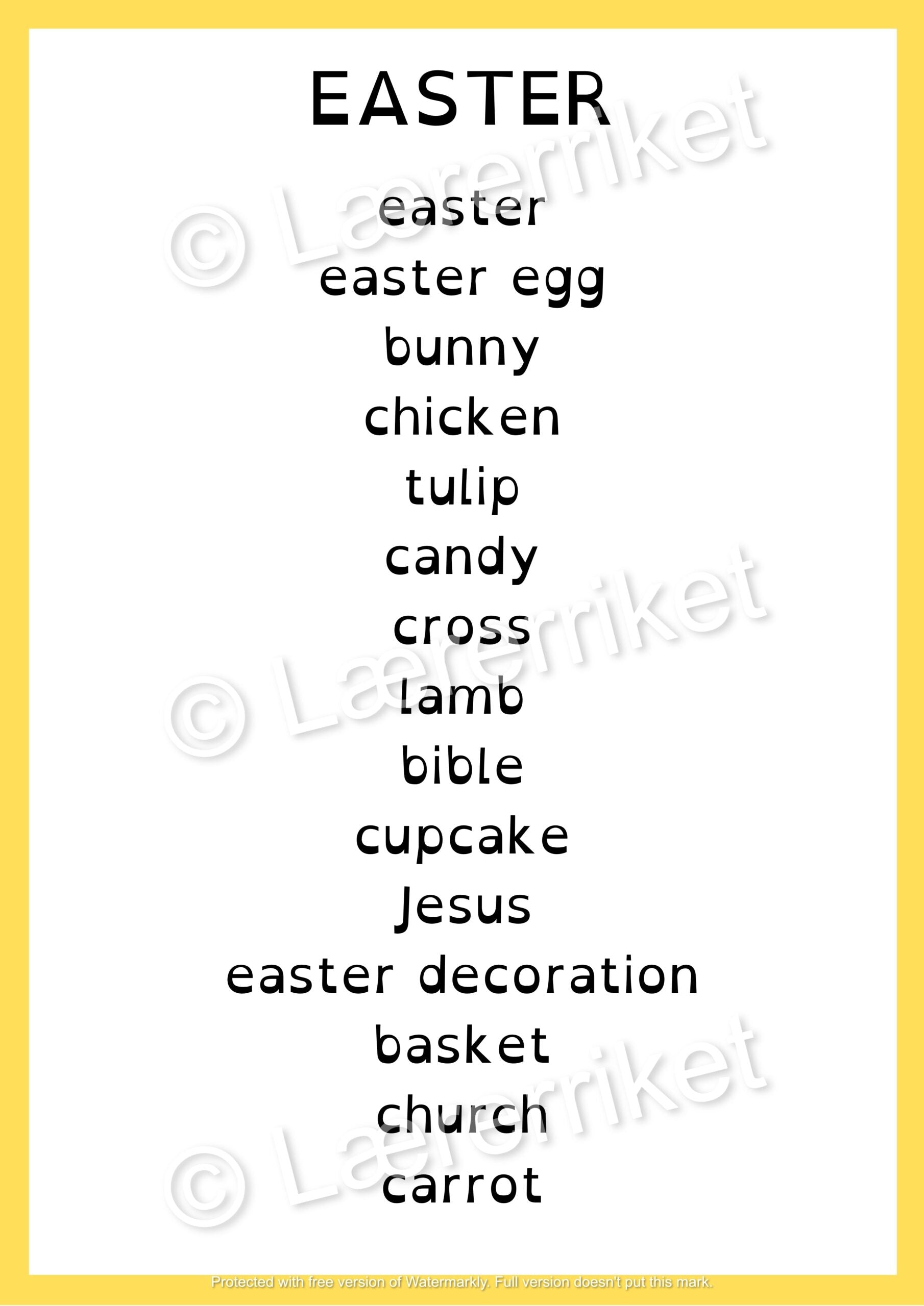 Flashcards - Easter