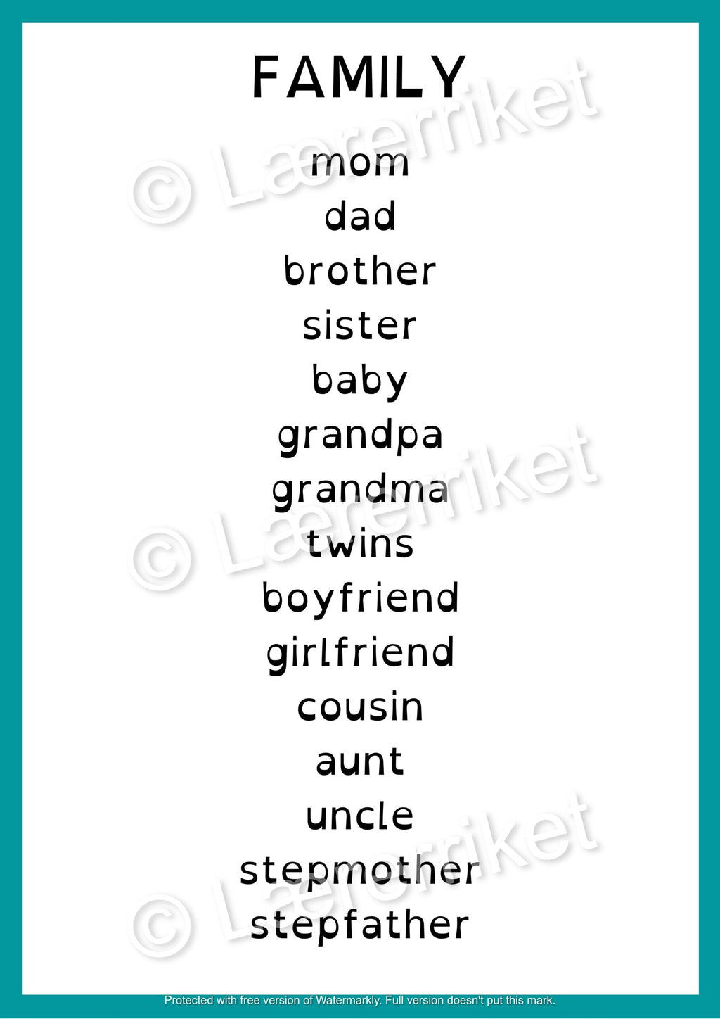 Flashcards - Family