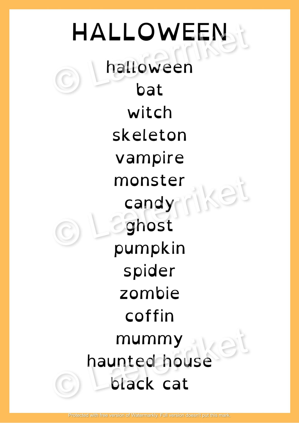Flashcards - Halloween