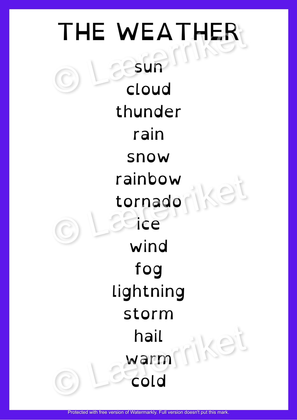 Flashcards - The Weather