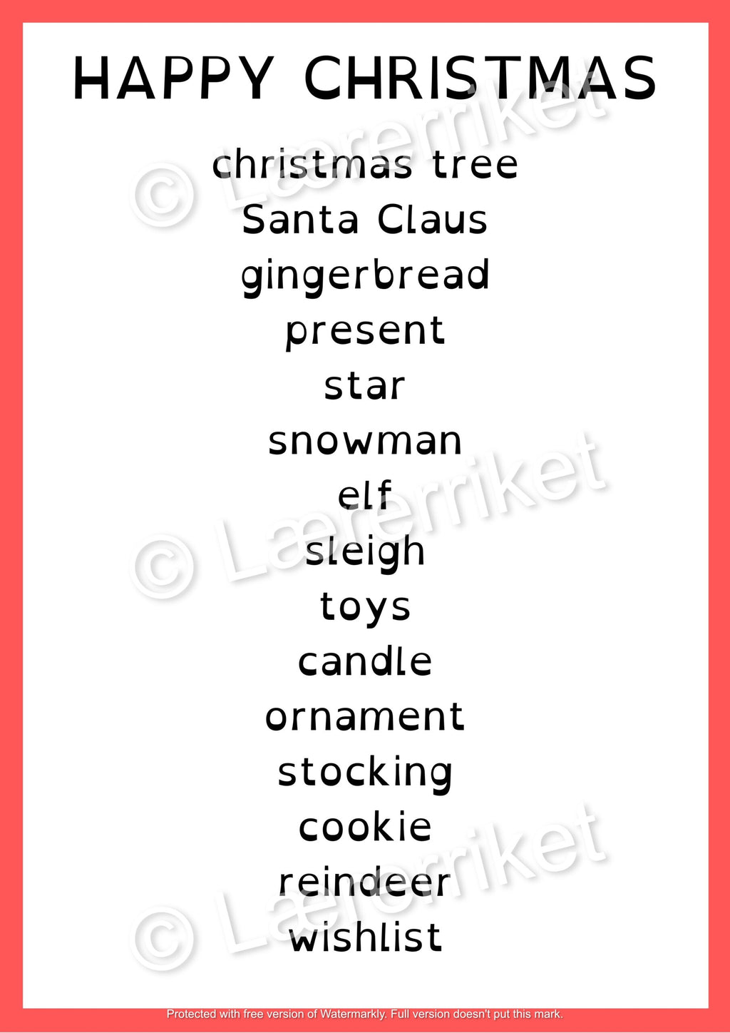 Flashcards - Happy Christmas