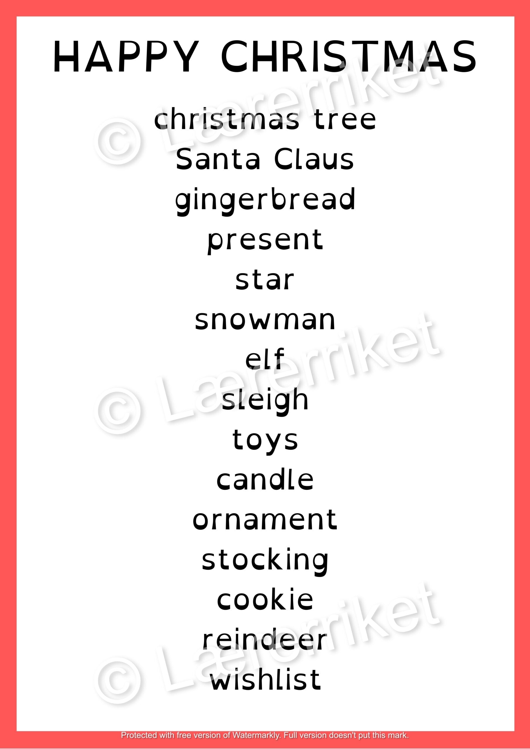 Flashcards - Happy Christmas