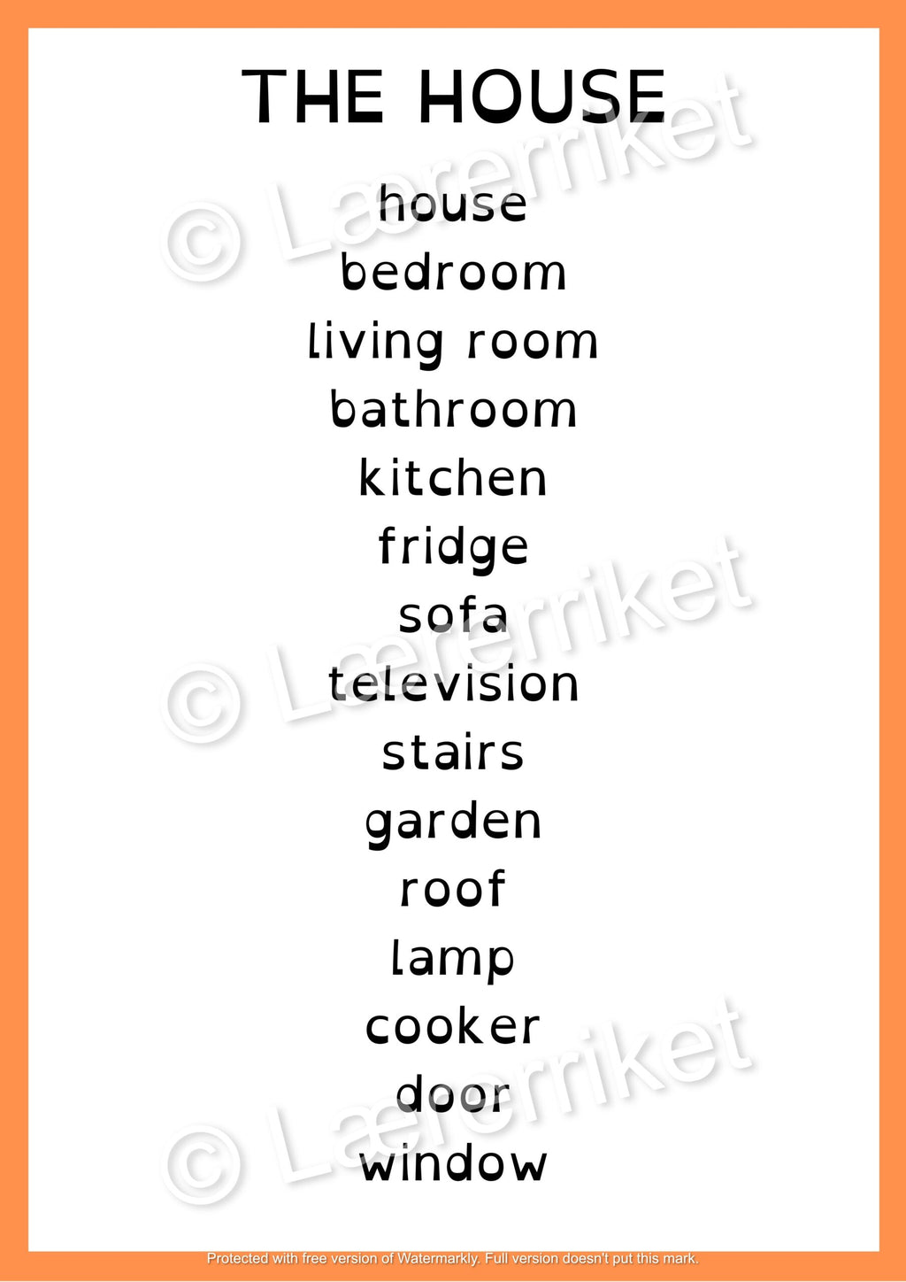 Flashcards - The house