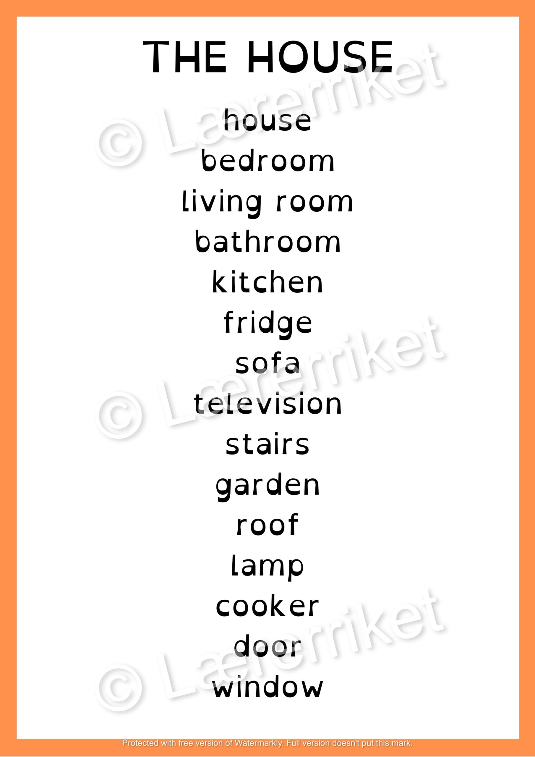 Flashcards - The house