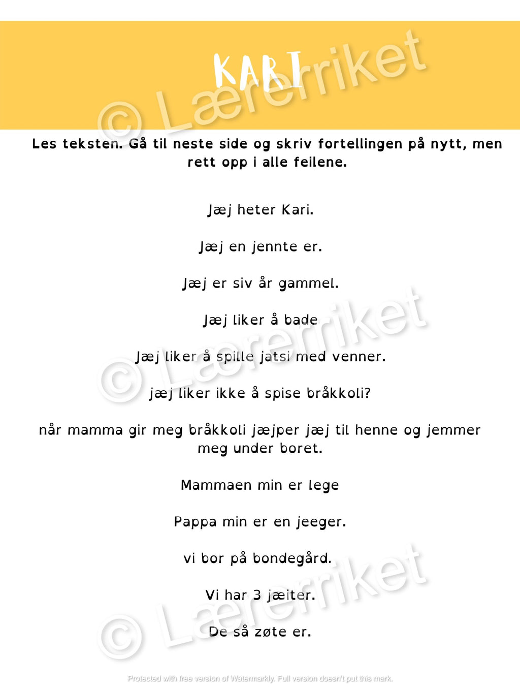 Rett tekstene