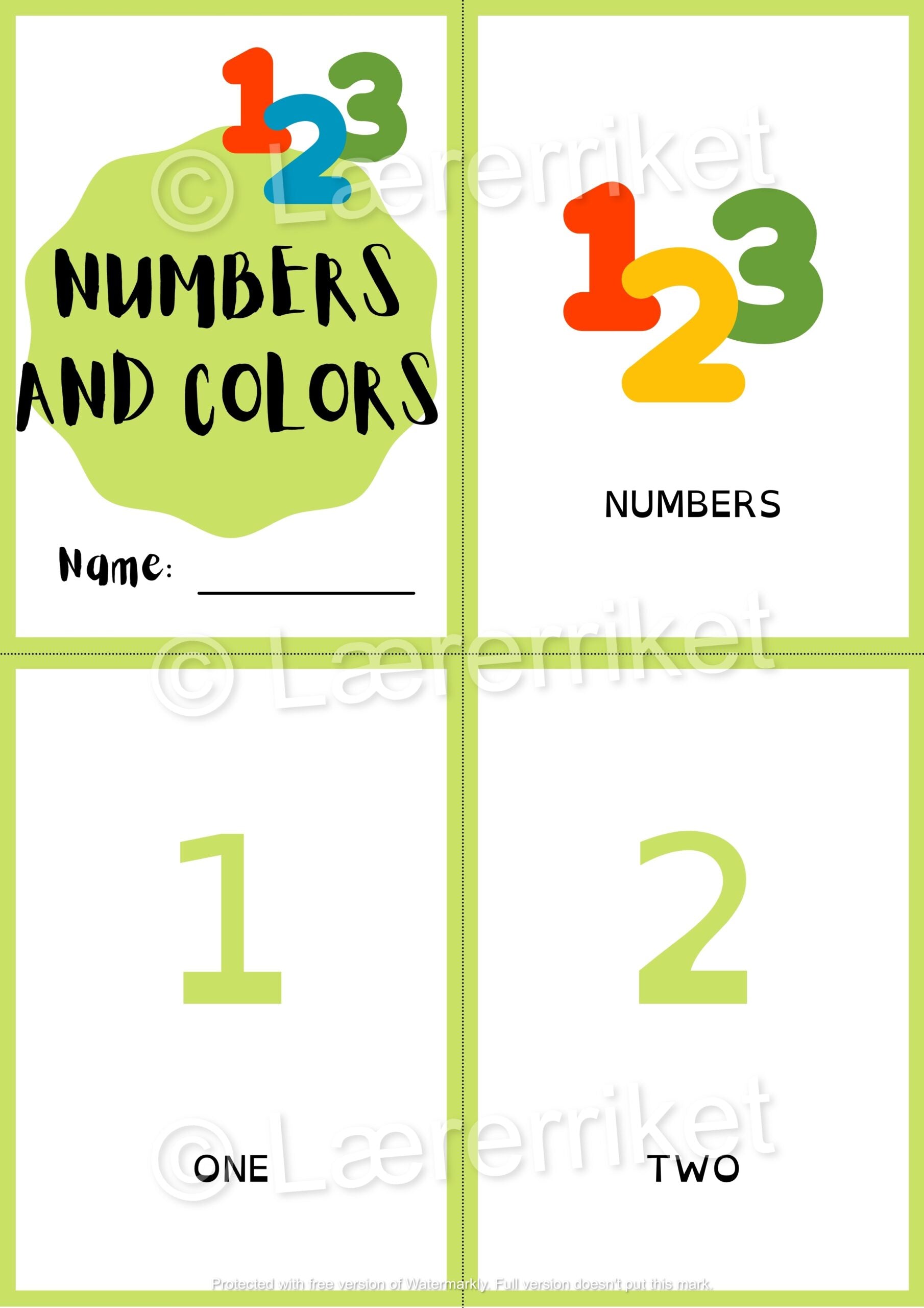 Ordbok engelsk - Numbers and colors