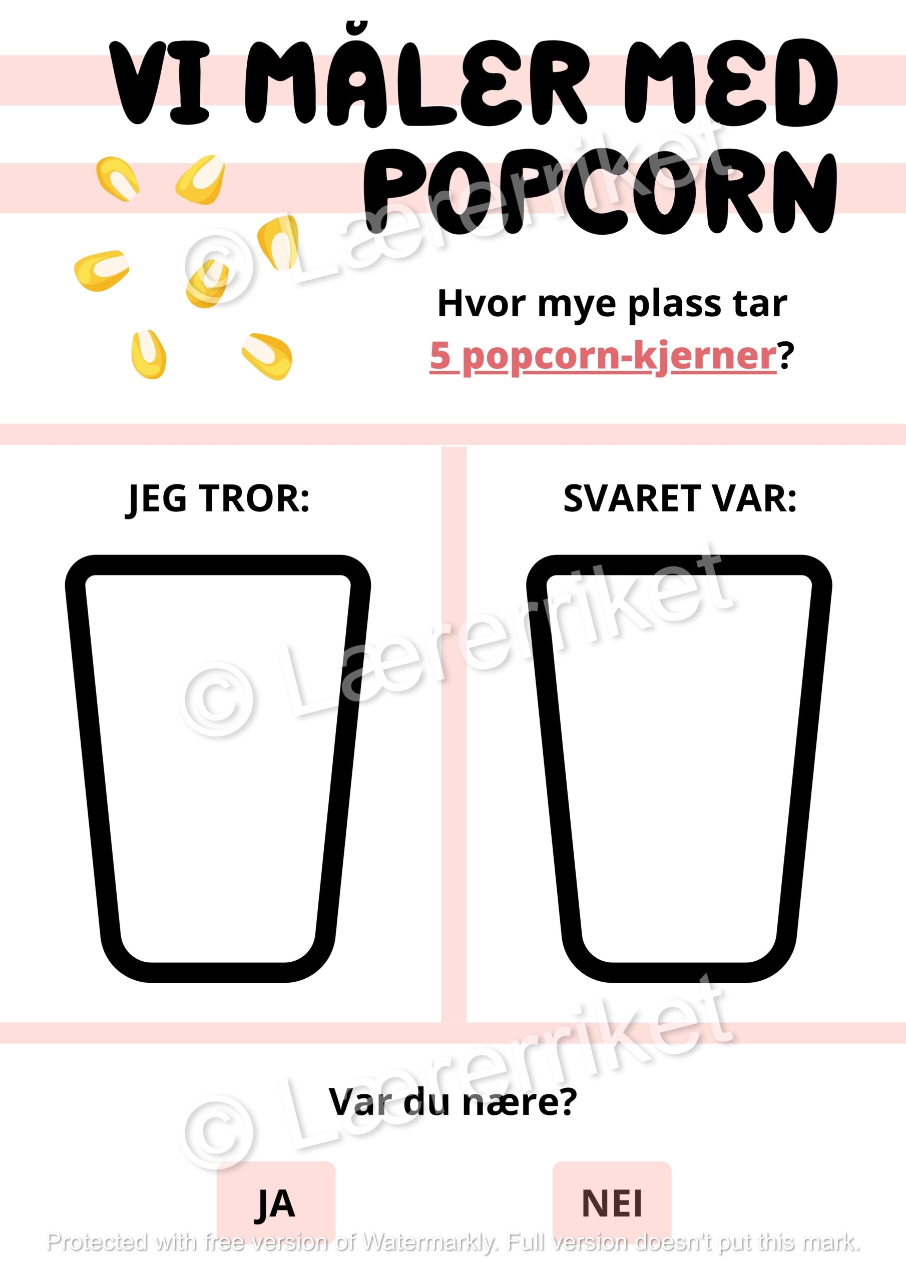 Måling av volum med popcorn