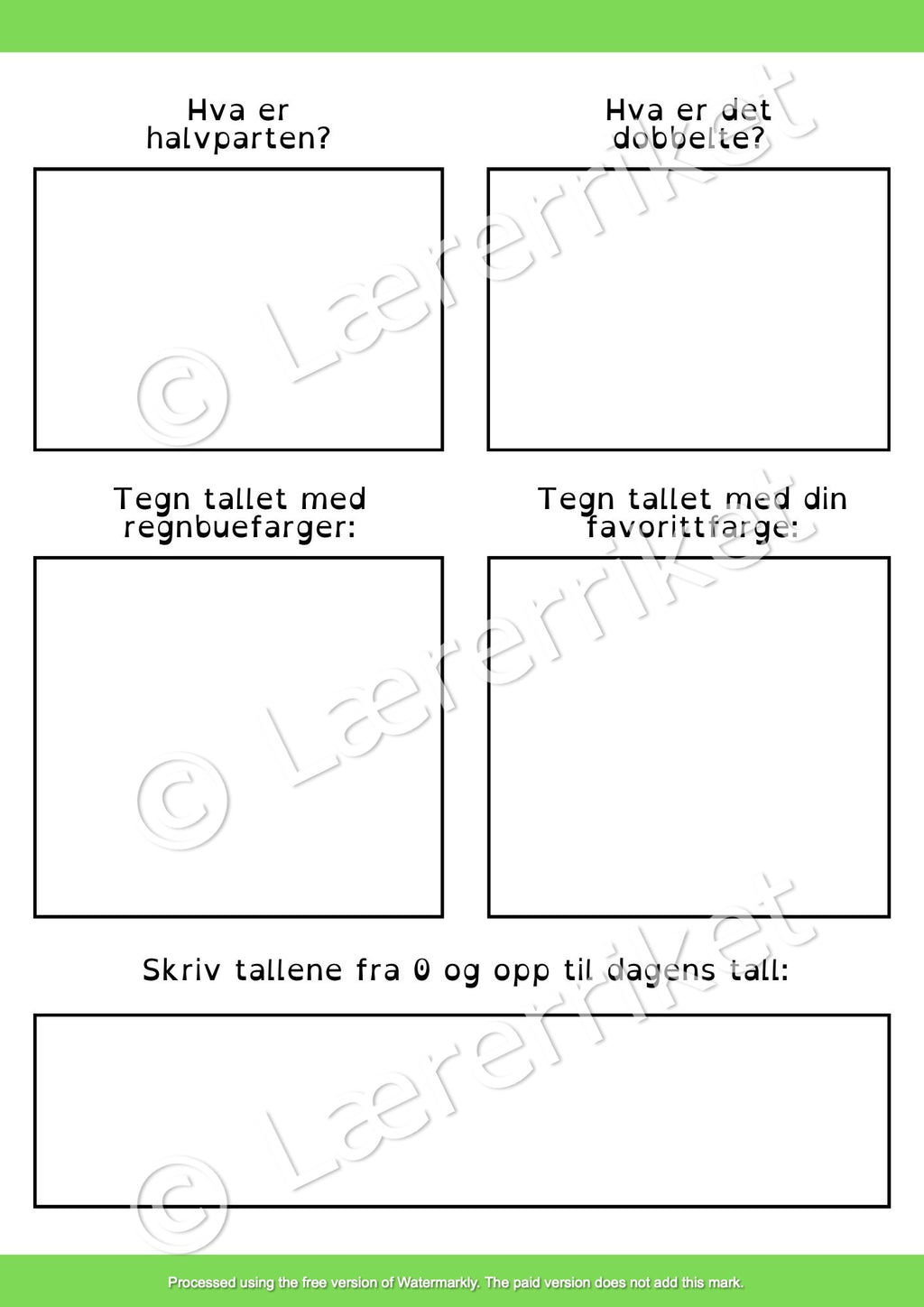 Dagens tall - nivåbasert og fargekoder