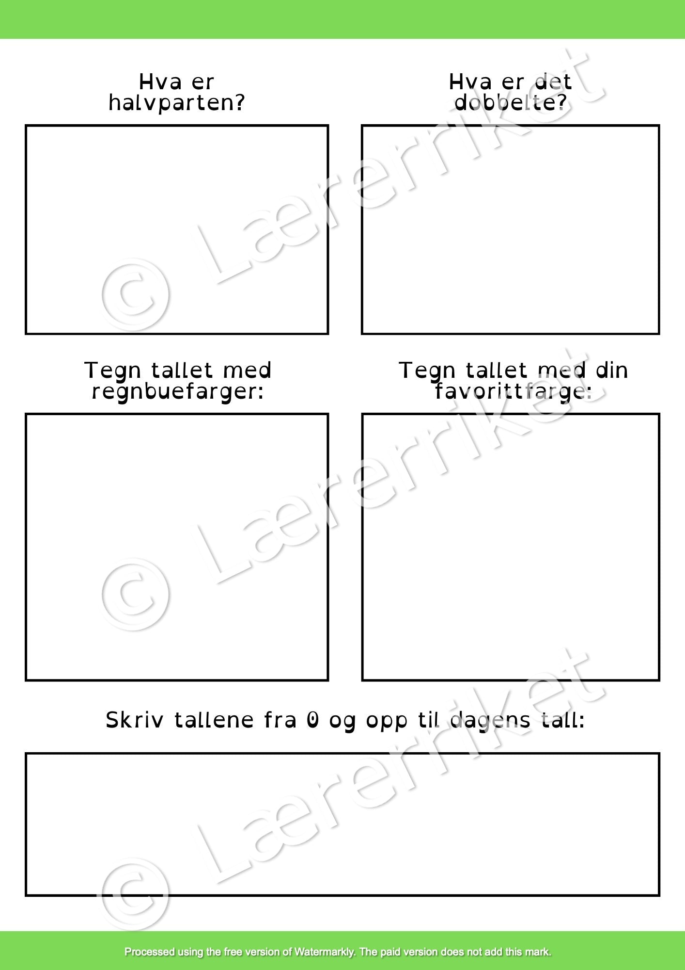 Dagens tall - nivåbasert og fargekoder