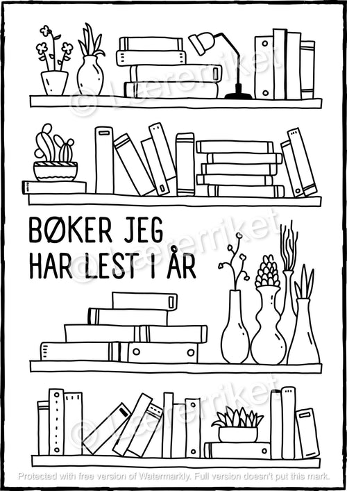 Bokhylle - oversikt over leste bøker