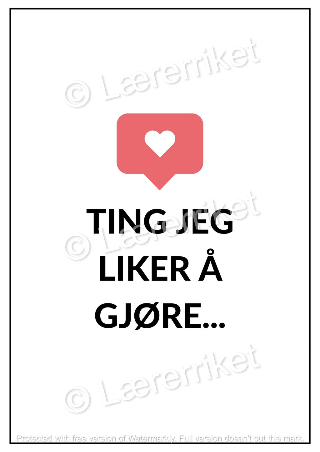 Ting jeg liker å gjøre - meg og min identitet