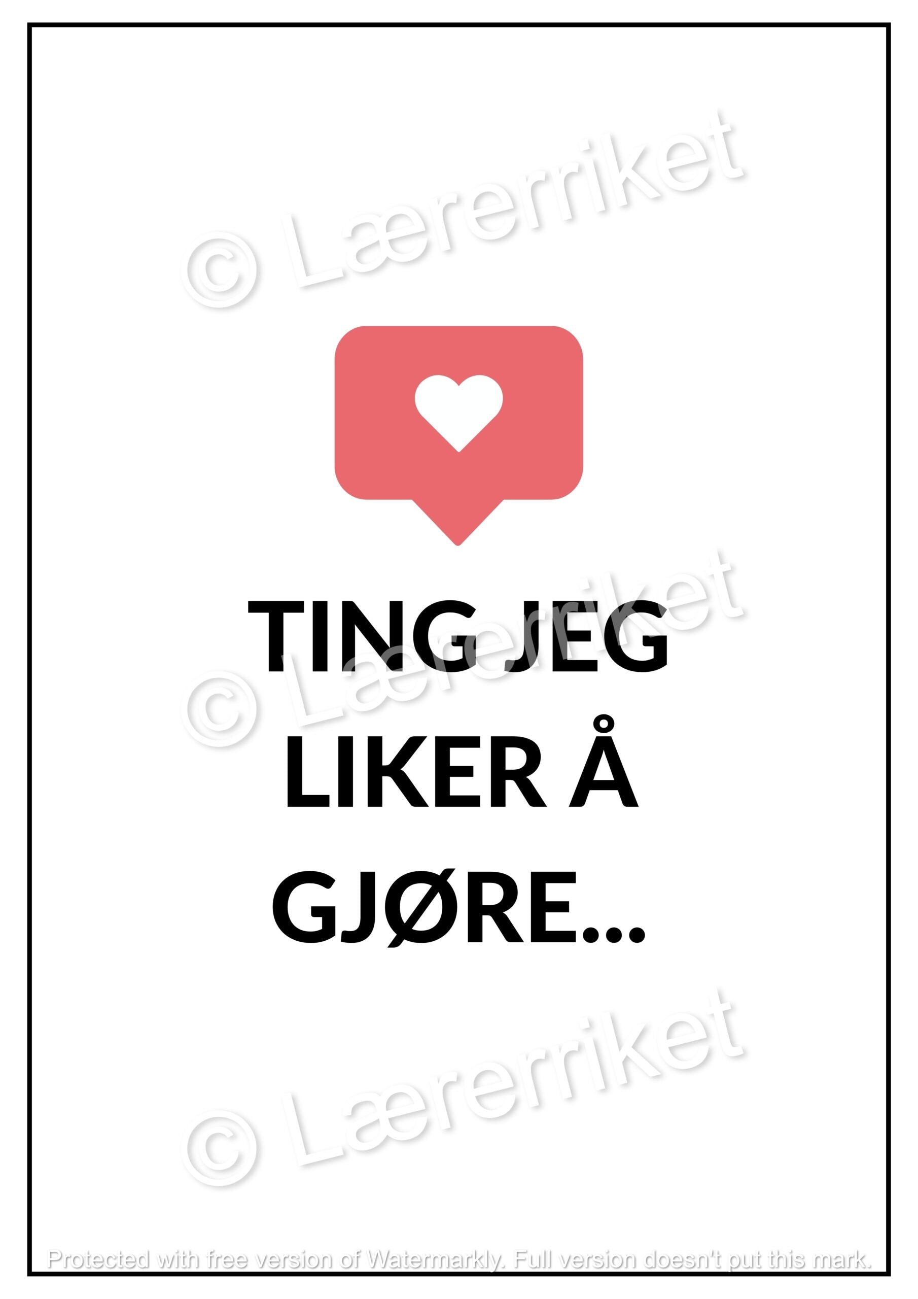 Ting jeg liker å gjøre - meg og min identitet