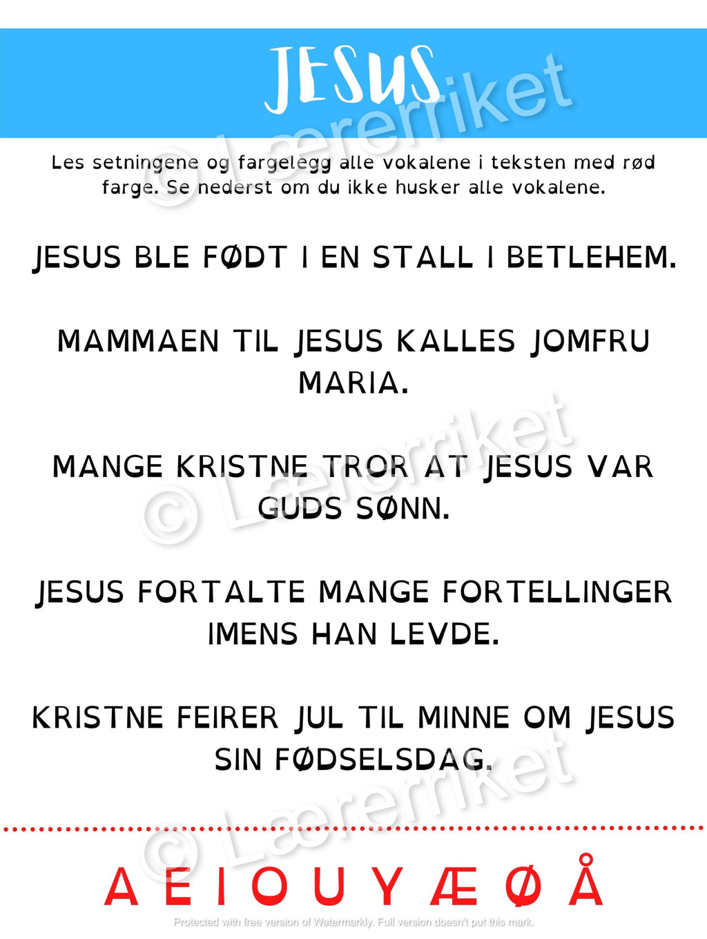 Jesu fødsel - oppgavehefte