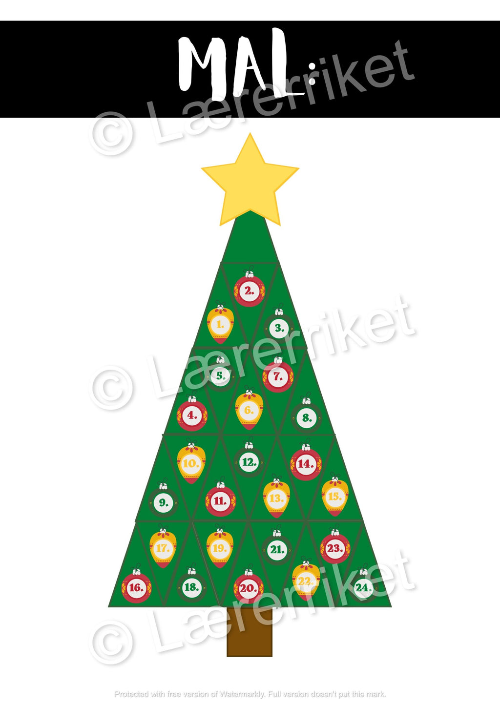 Redigerbar julekalender