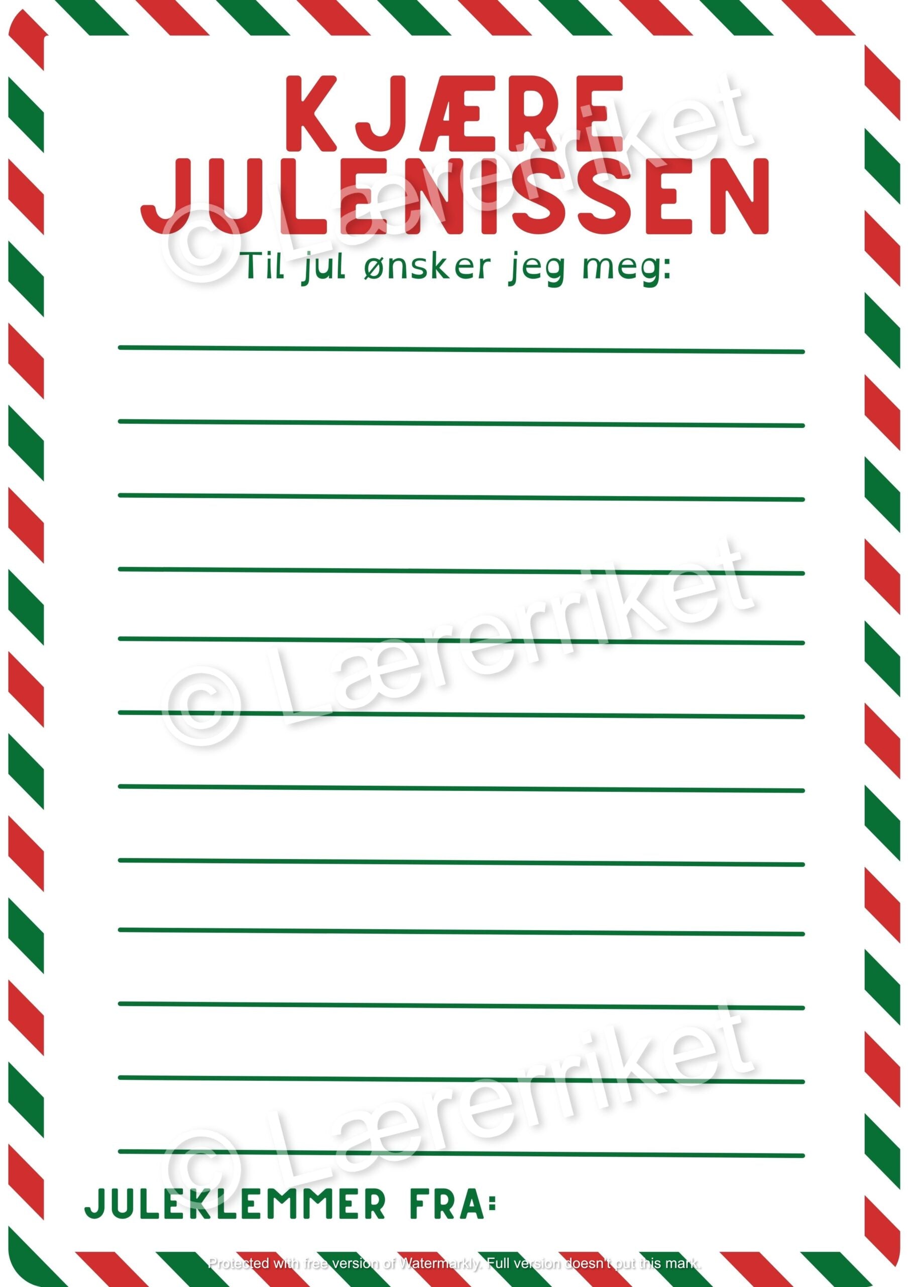 Ønskeliste til julenissen