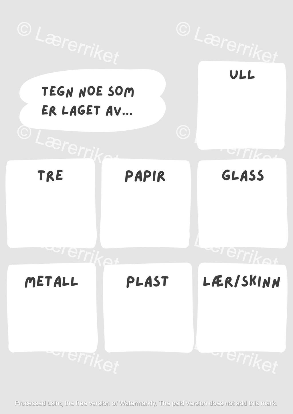 Ulike materialer