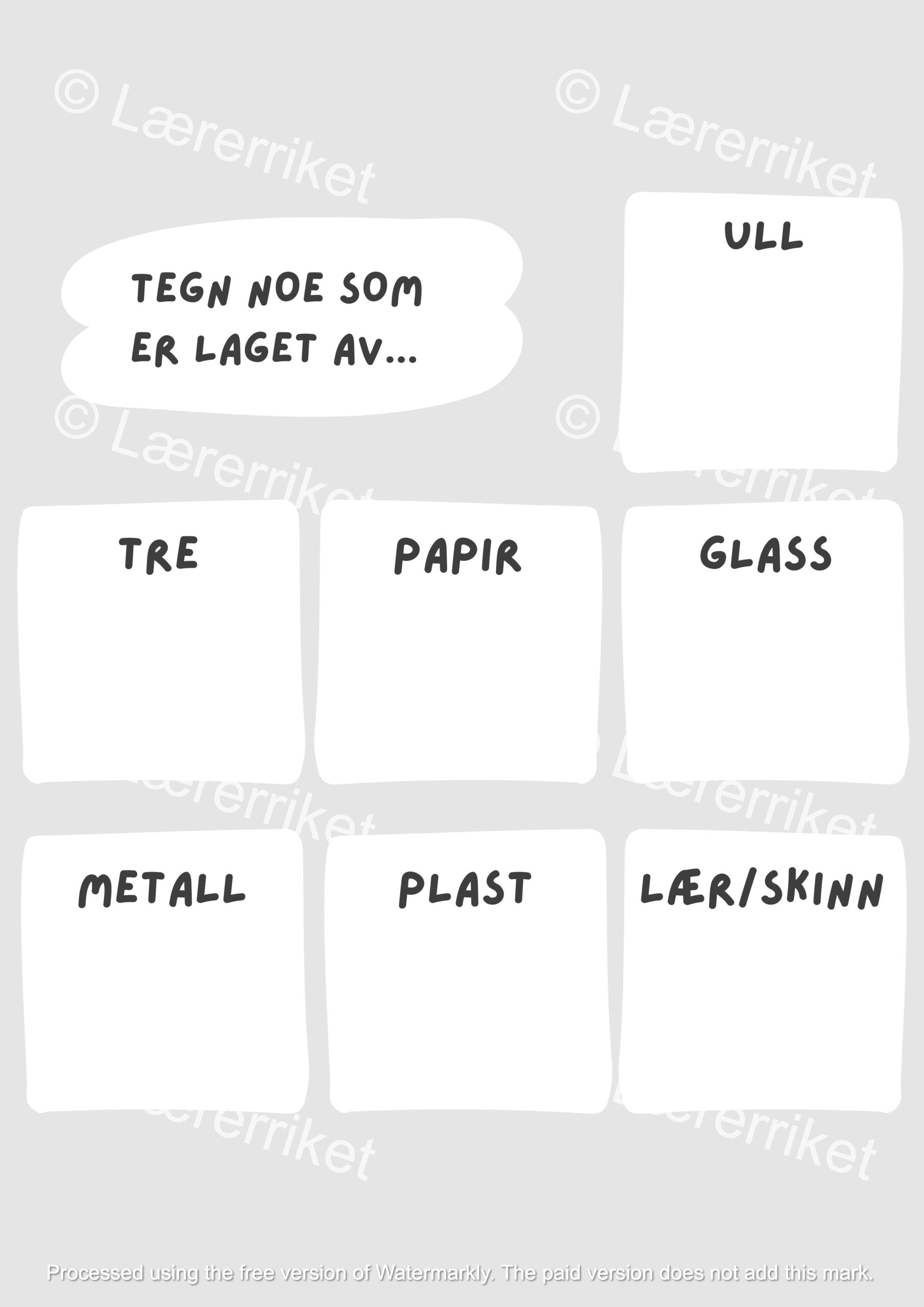 Ulike materialer