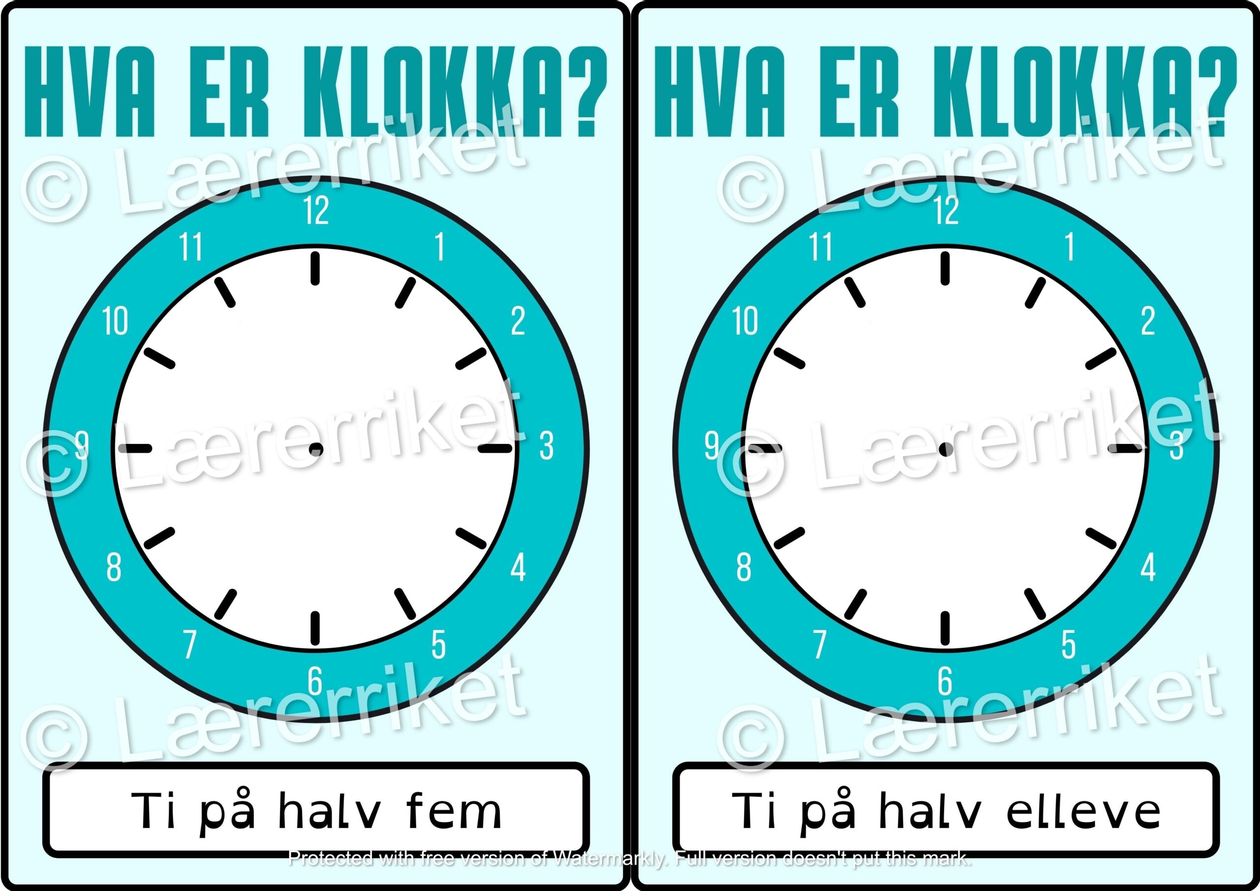 Klokka - plastelinamatter