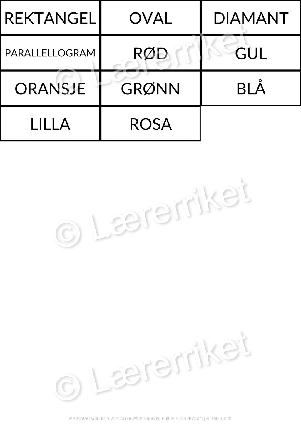 Skolestart-bingo