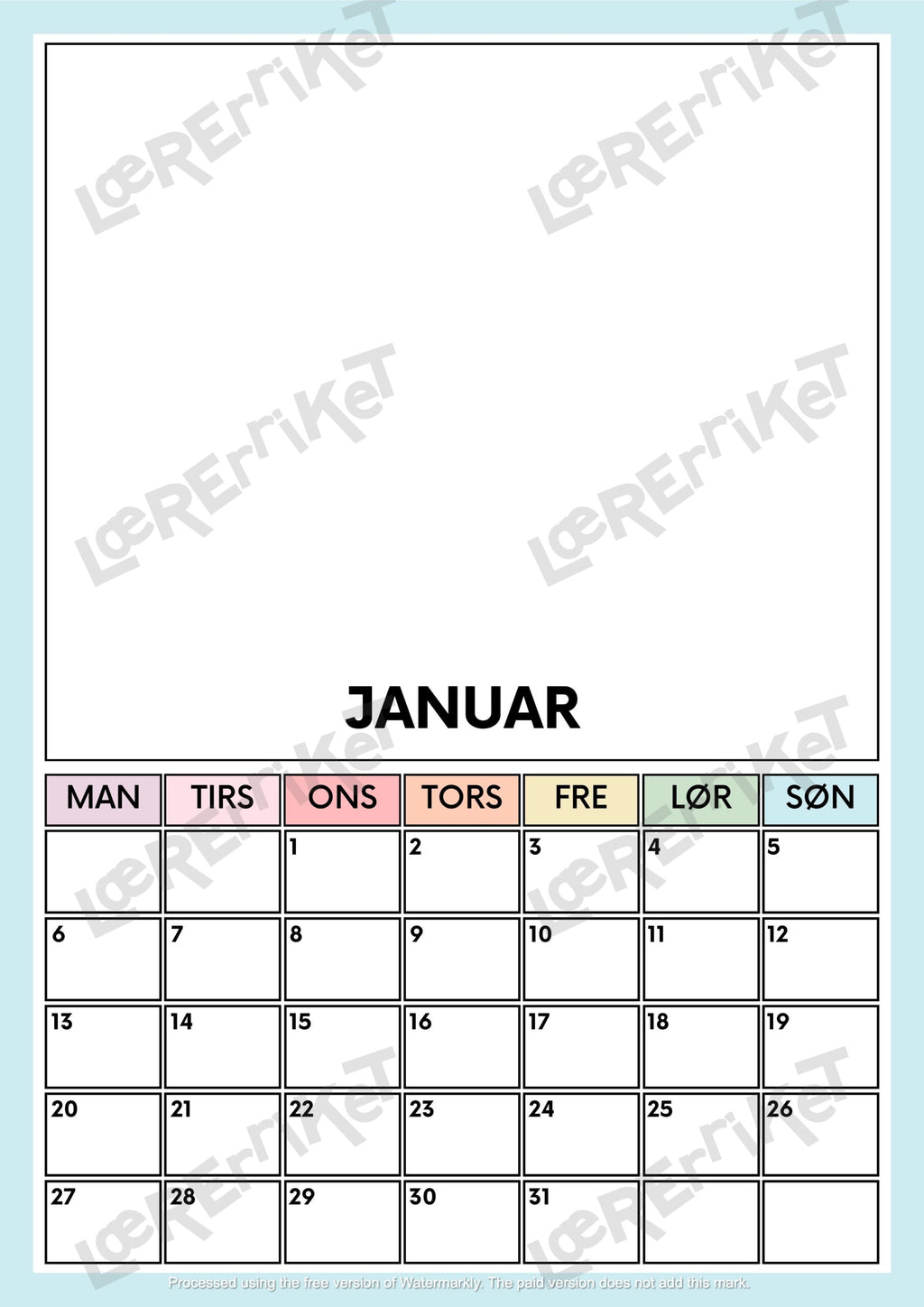 Kalender mal 2025