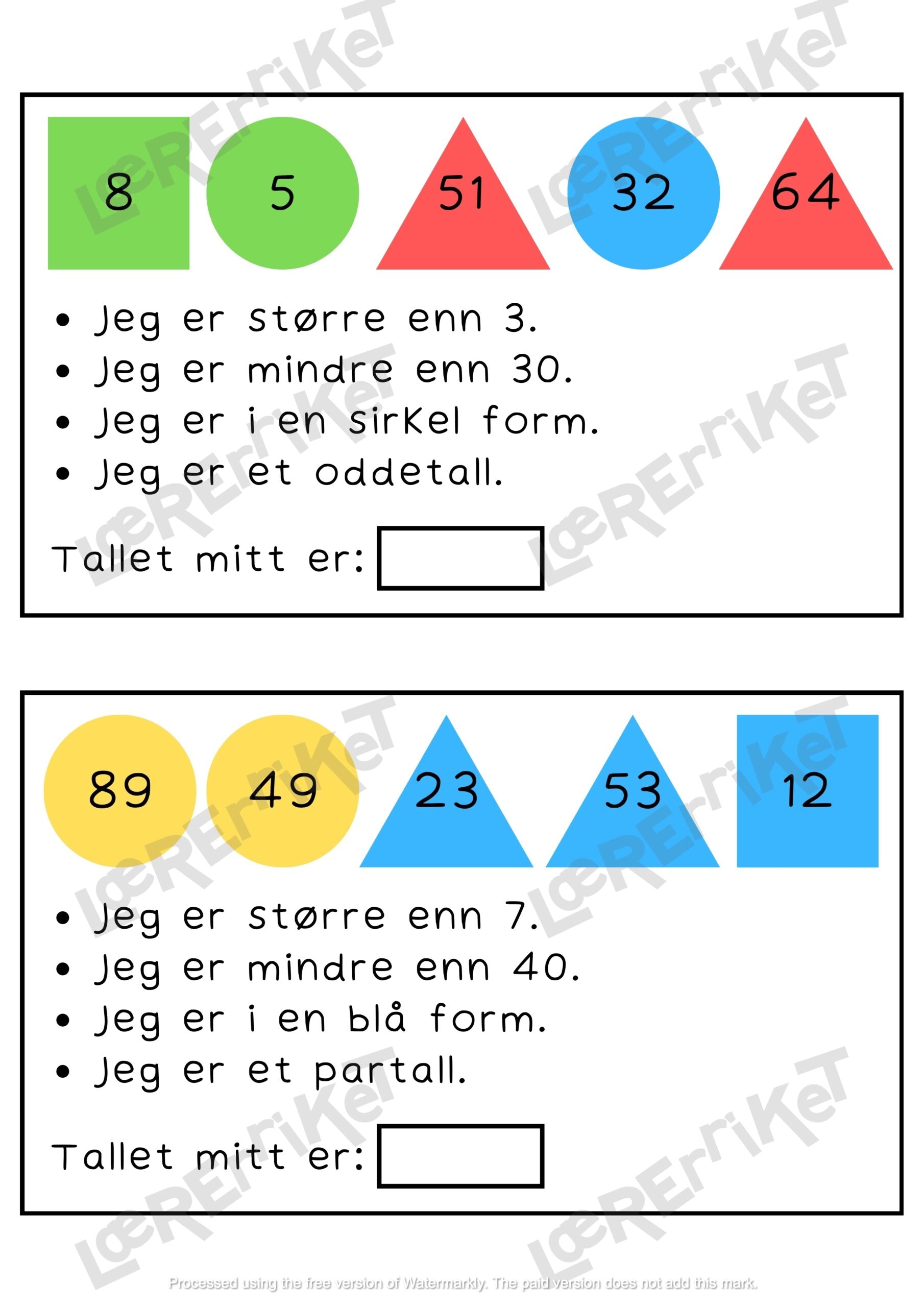 Mystiske gåter - matematikkbegreper