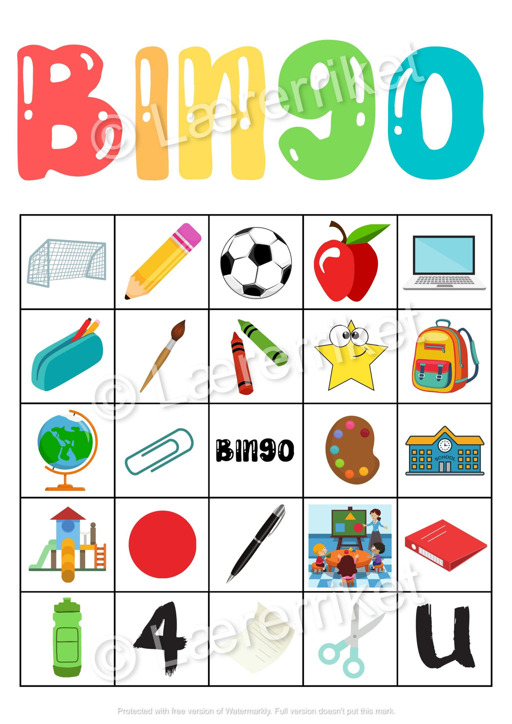 Skolestart-bingo