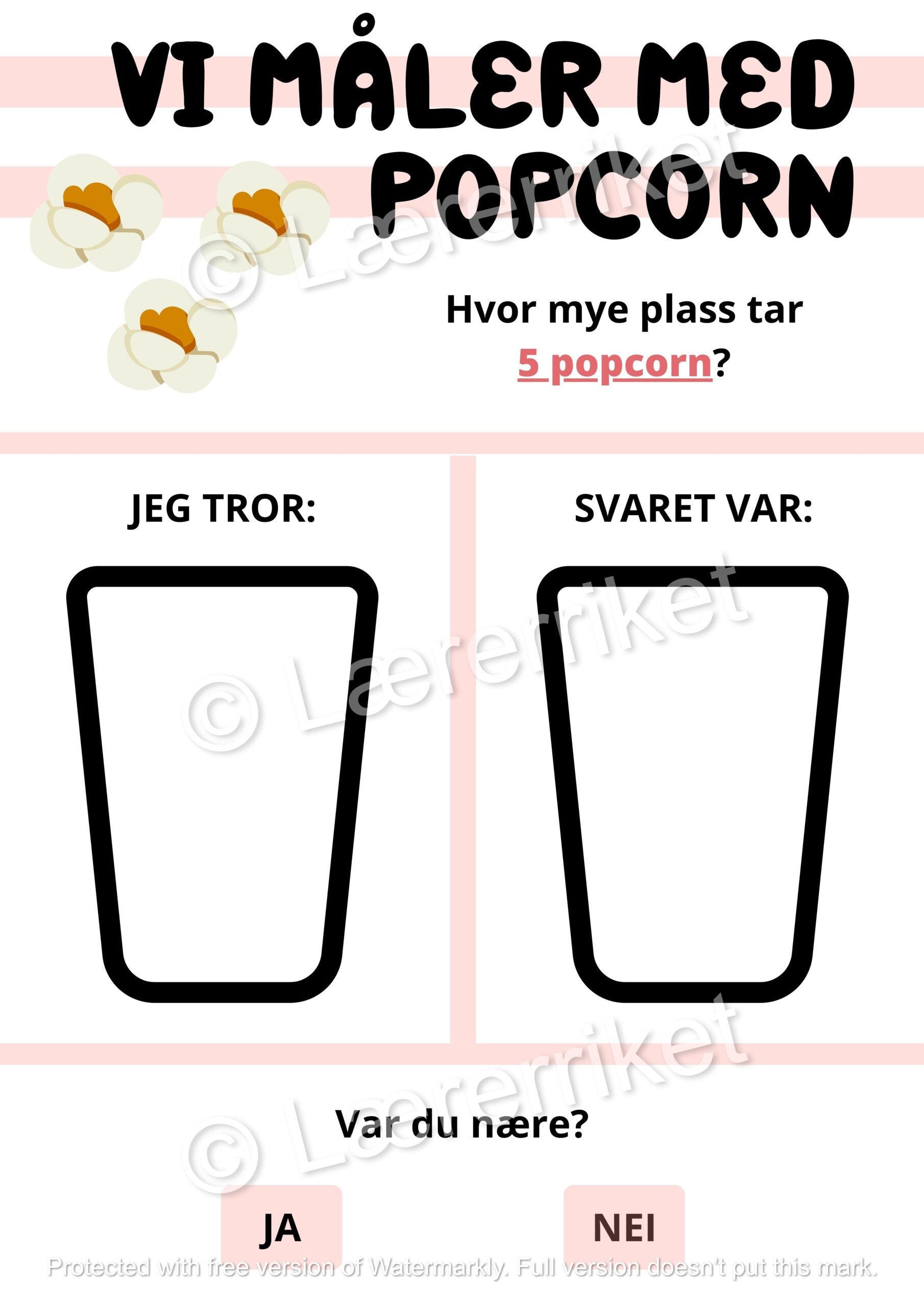 Måling av volum med popcorn