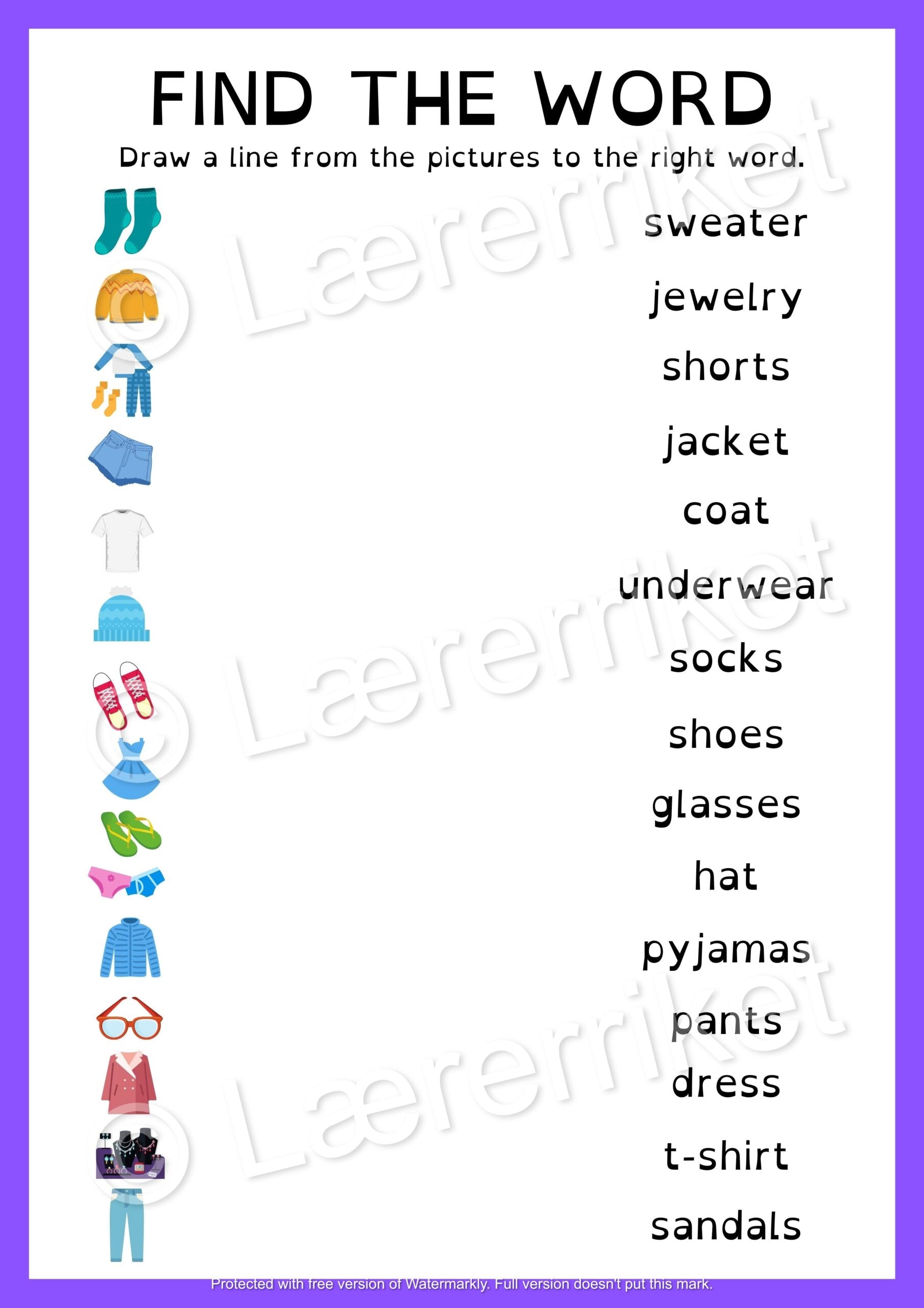 Engelsk oppgavehefte - Clothes
