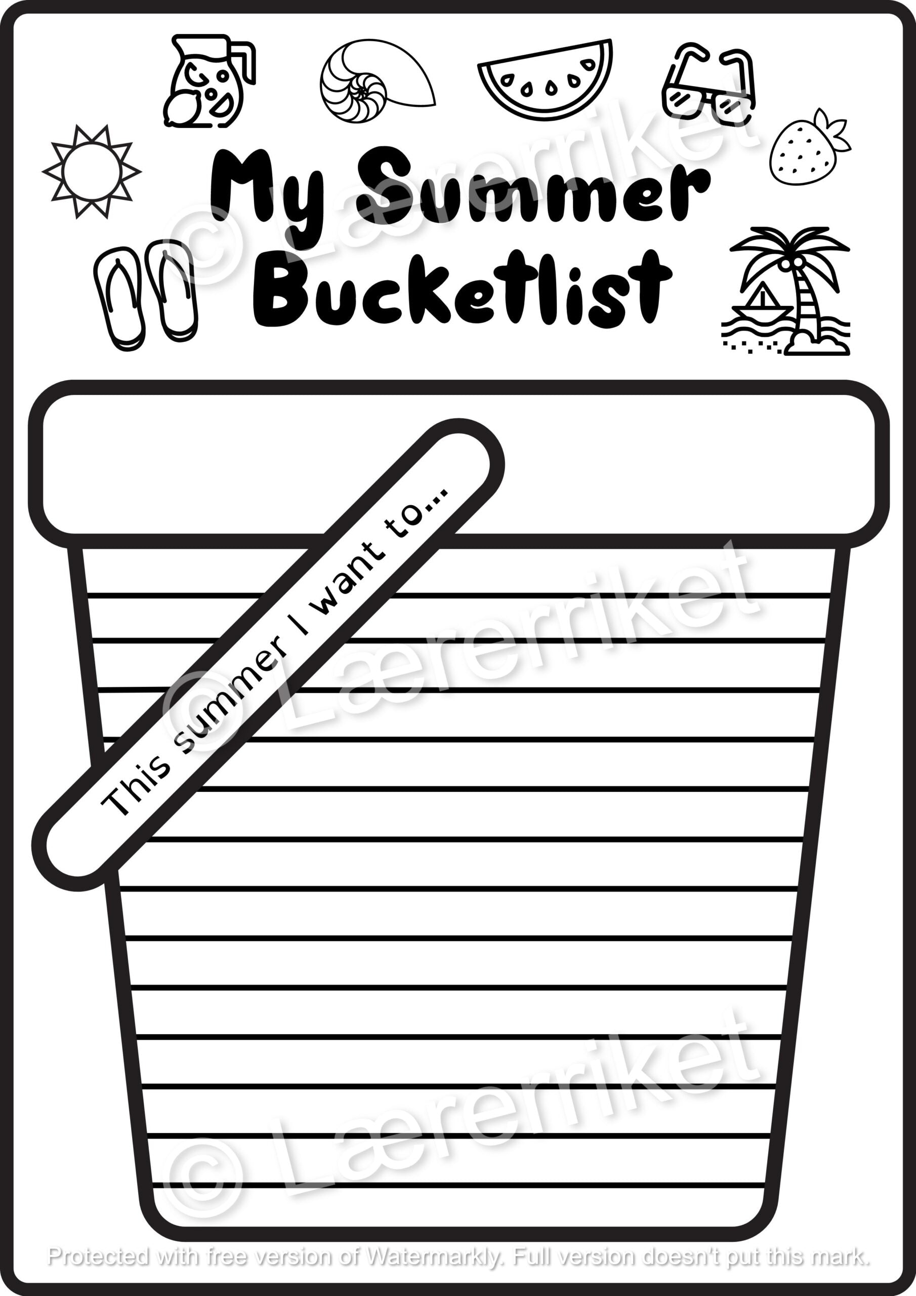 Bucketlist - sommerferie
