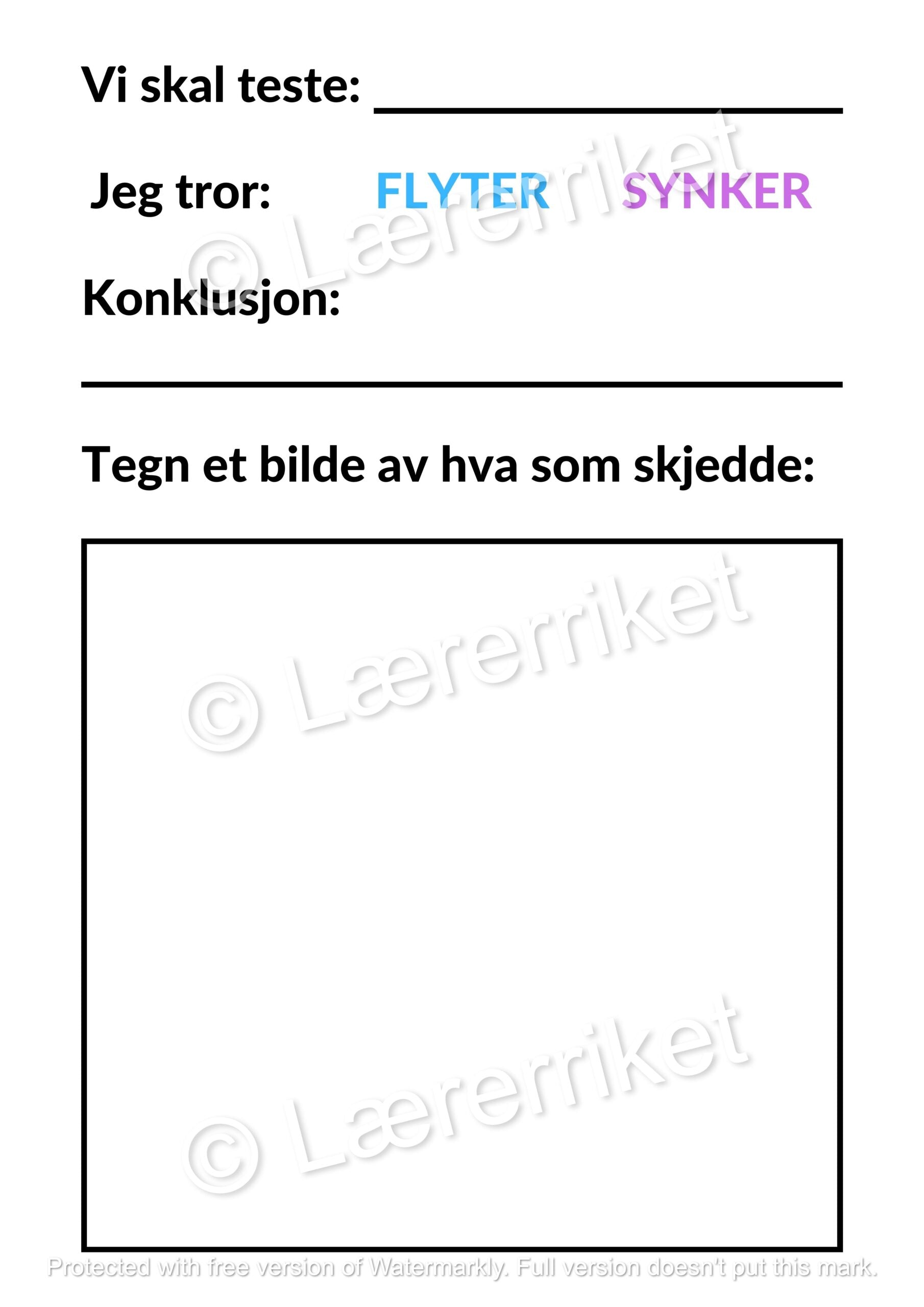 Flyt eller synk - eksperiment