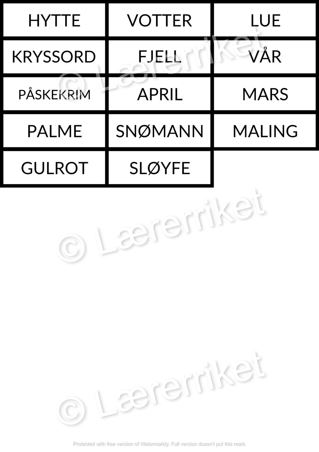 Påske-bingo