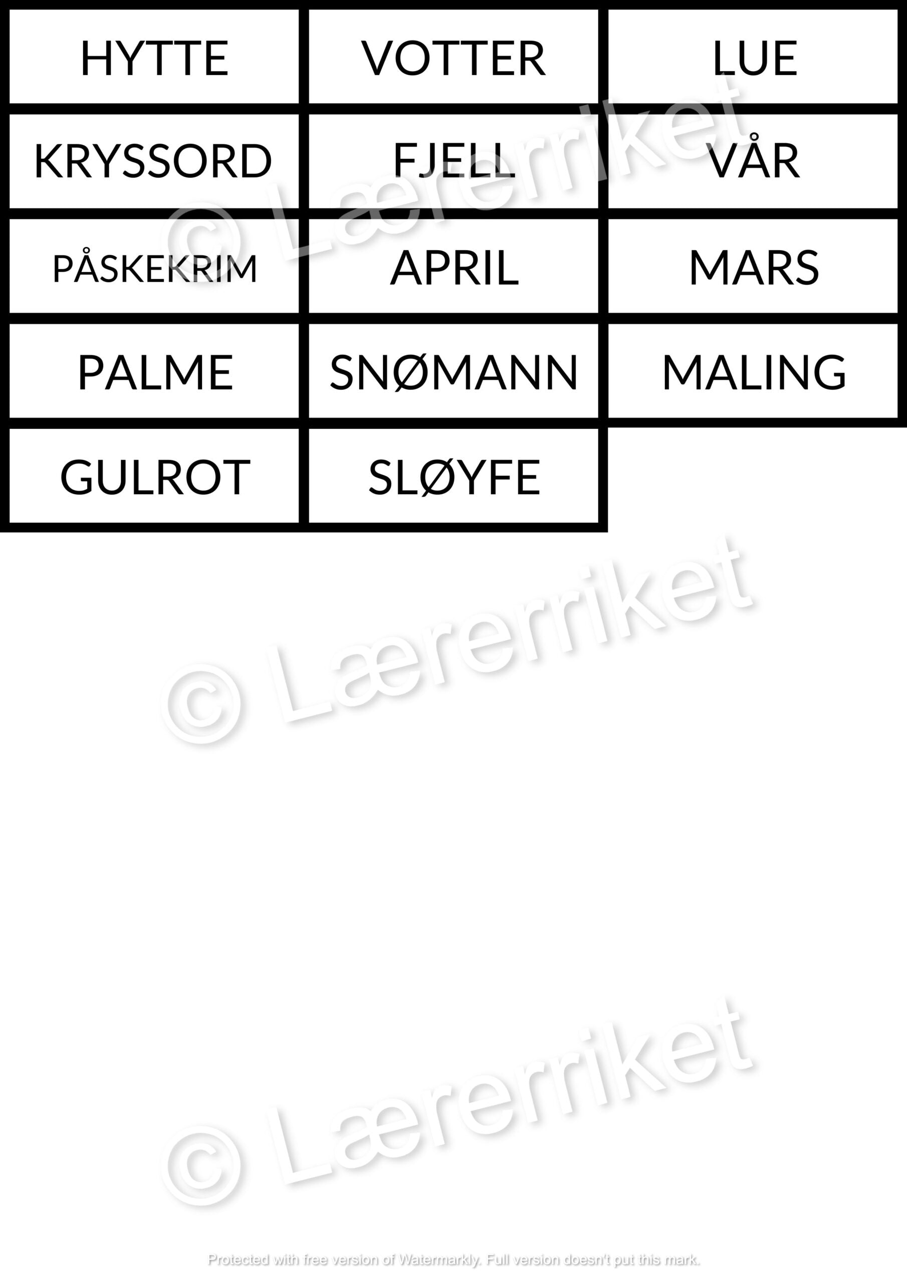 Påske-bingo