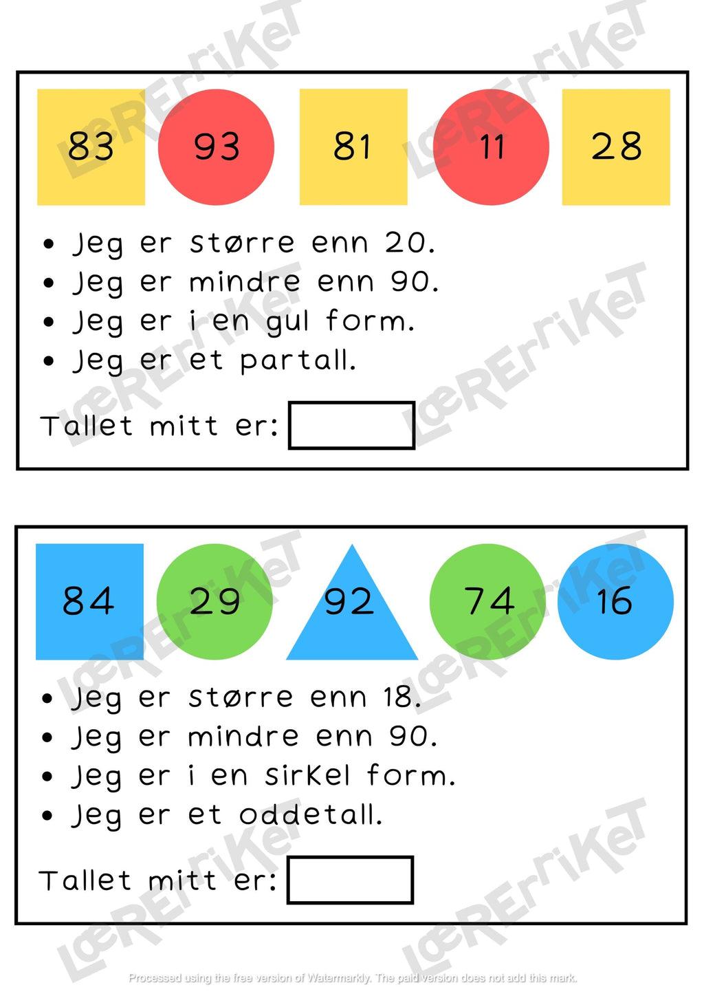 Mystiske gåter - matematikkbegreper