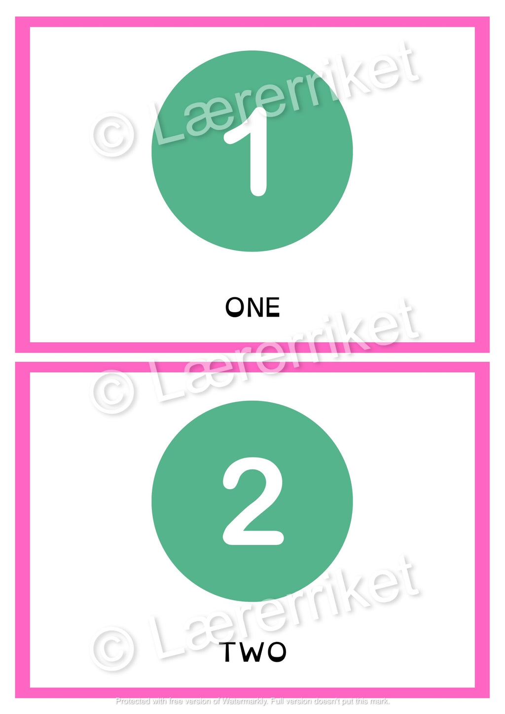 Flashcards - Numbers and colors